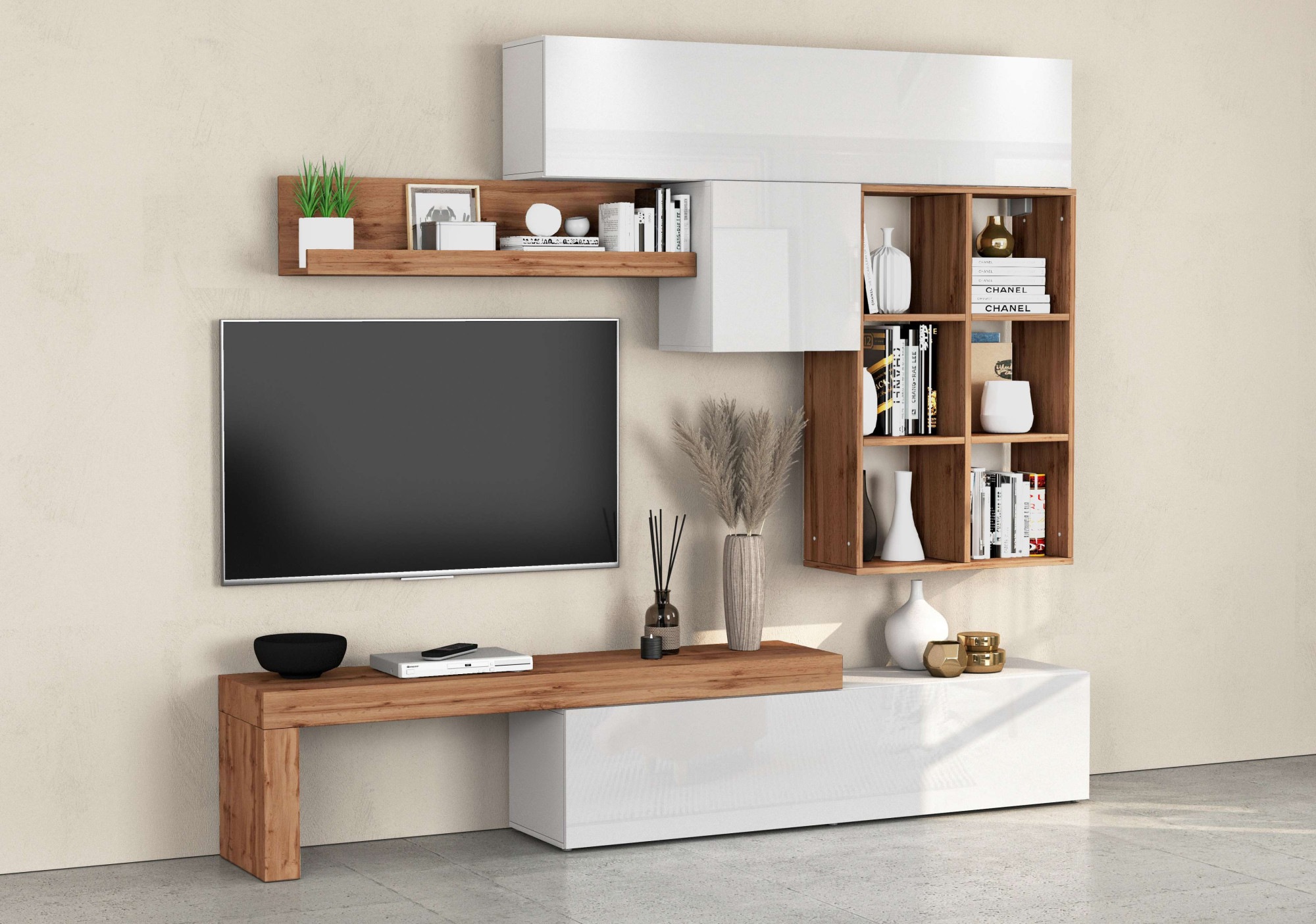 INOSIGN Wohnwand »Chronos Wohnwand, Medienwand, 5-er set«, (Set, 5 St.), ca günstig online kaufen