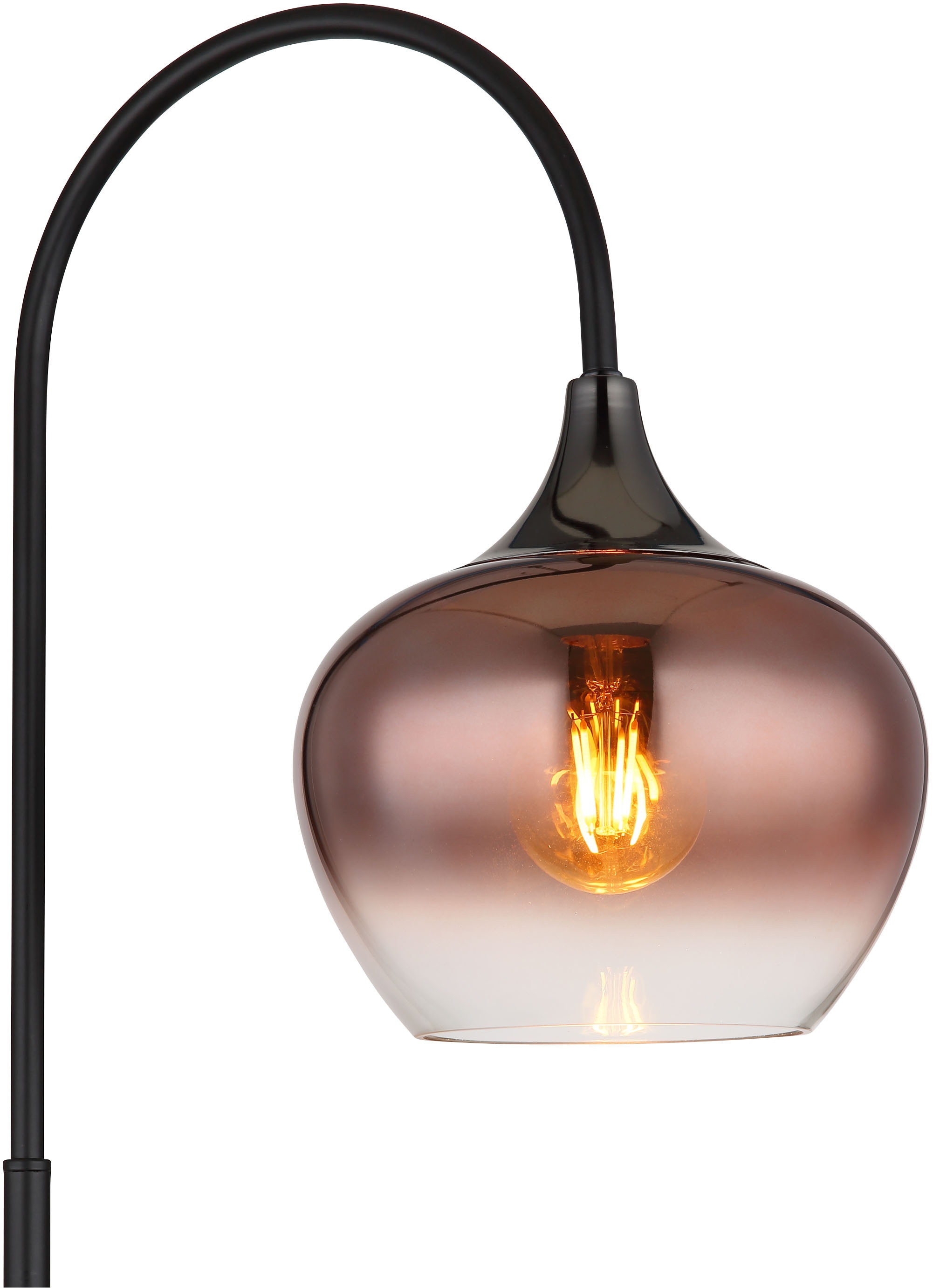 GLOBO LIGHTING Stehlampe »MAXY«, Leuchtmittel E27 | ohne Leuchtmittel, Stehleuchte/Glas kupferfarben/Glas verlaufen/Wohnzimmer/Schlafzimmer