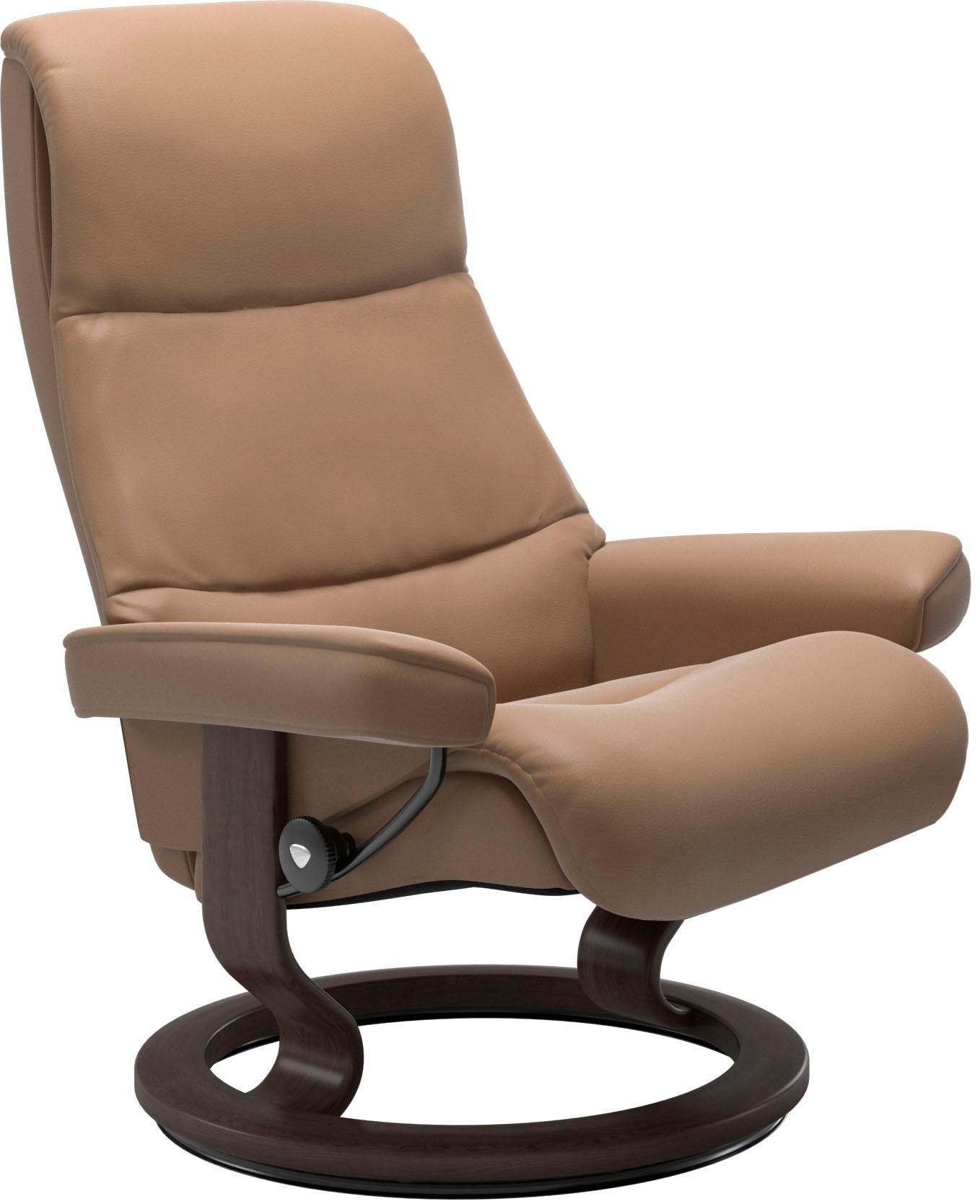Stressless® Relaxsessel »View«, (Set, Relaxsessel mit Hocker), mit Classic Base, Größe S,Gestell Wenge