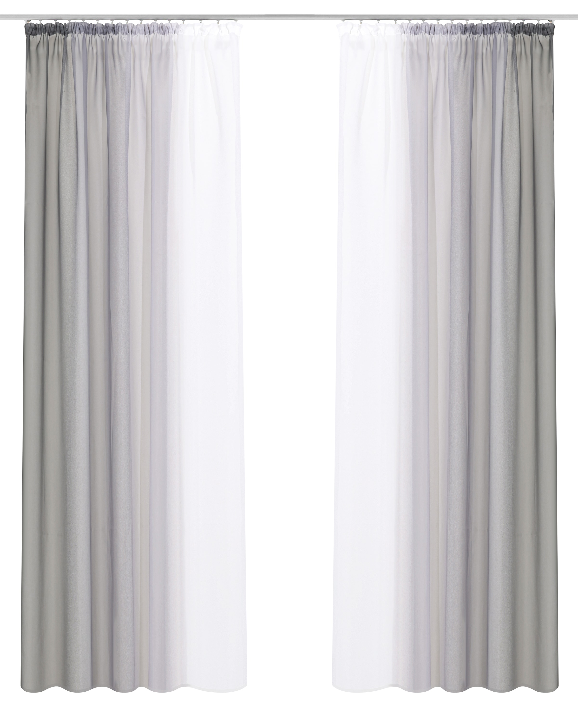 OTTO home Gardine »Nivva, 2er-Set, Kräuselband, transparent« Kräuselband 2 Stk. tlg. Transparent, Kräuselband, Pflegeleicht, 2er Set