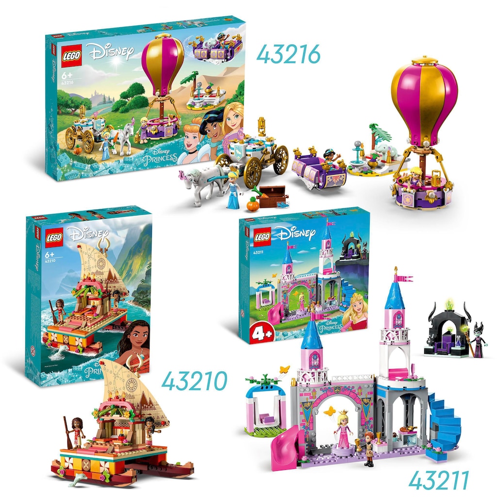 LEGO® Konstruktionsspielsteine »Prinzessinnen auf magischer Reise (43216), LEGO® Disney«, (320 St.)