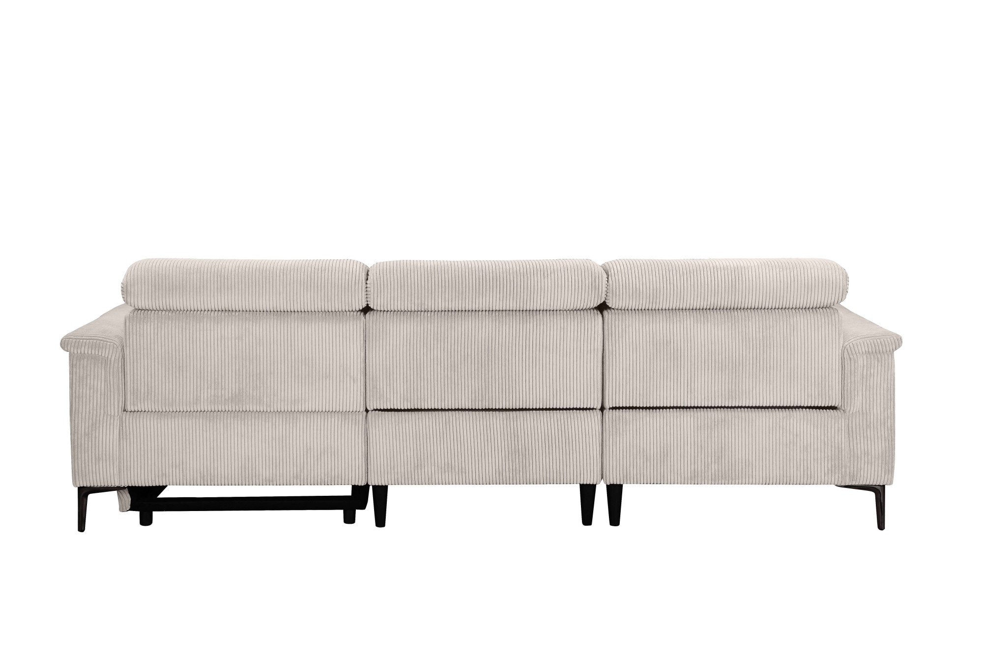 Places of Style Ecksofa »Lund in Cord, L-Form, 261 cm, manuelle und elektr. Relaxfunktion,«, USB-A und Kopfteilverstellung