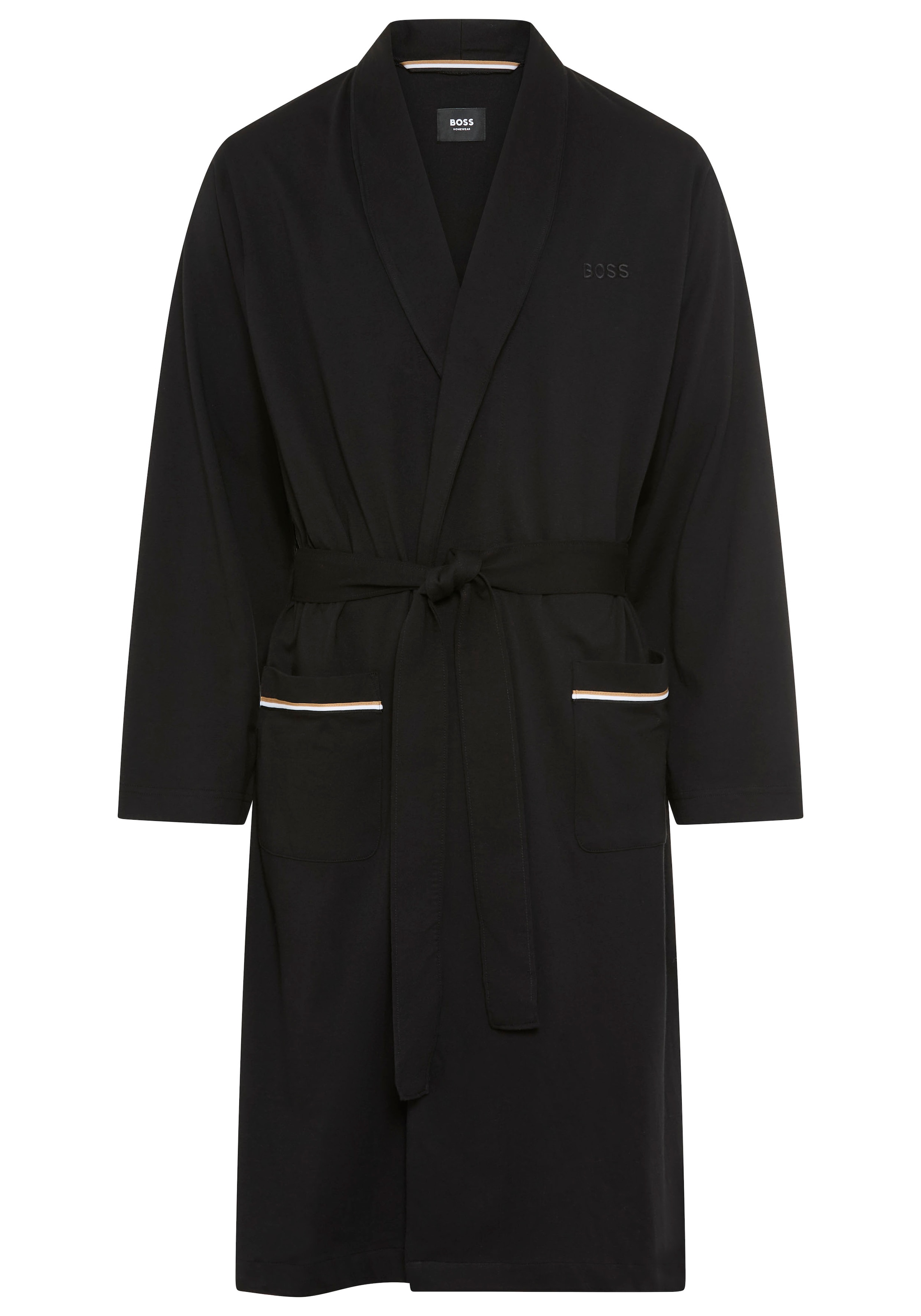 BOSS Morgenmantel aus Baumwoll-Jersey mit Logo-Stickerei