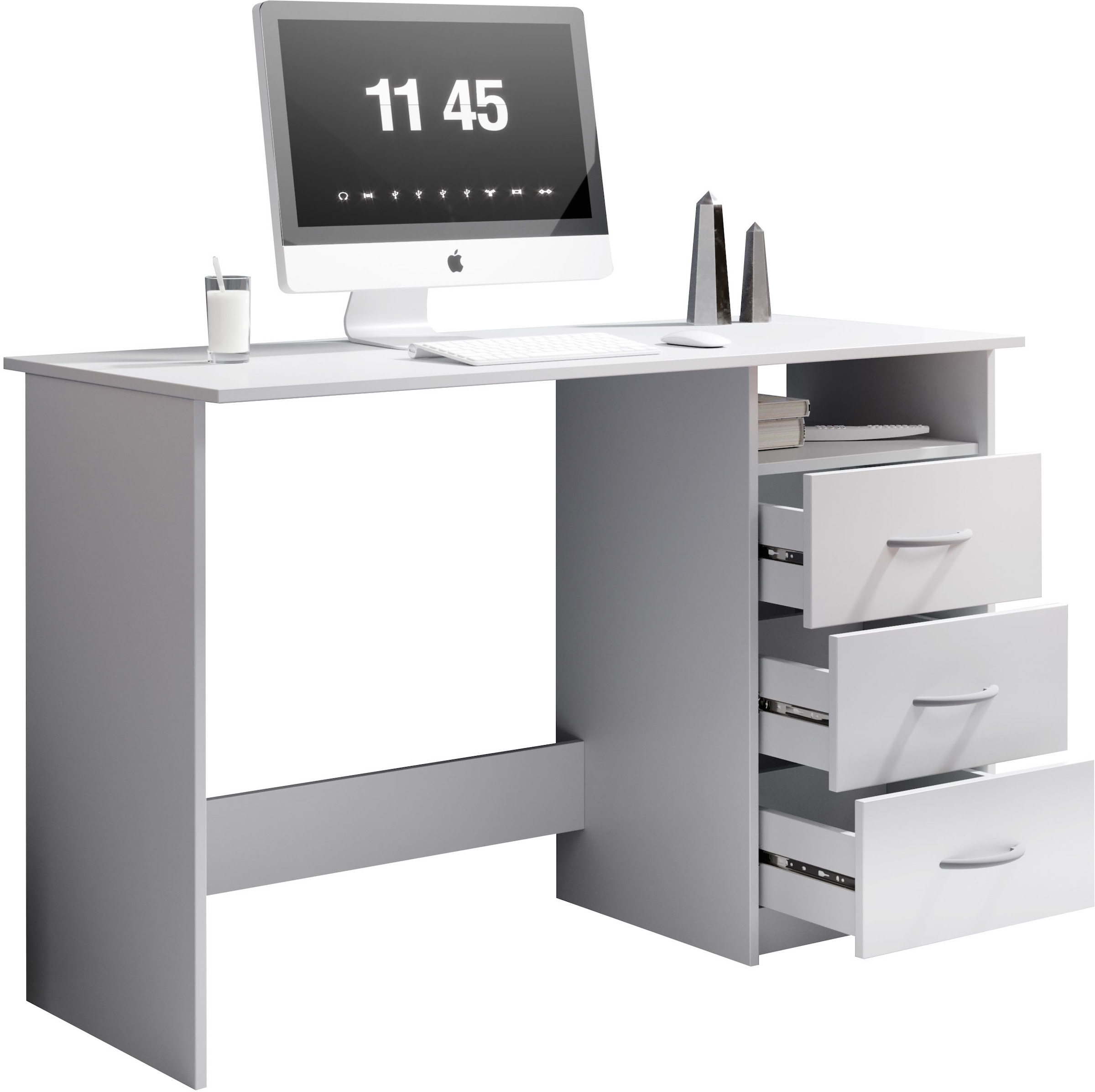BEGA OFFICE Schreibtisch »Adria, Computertisch,«, Schubkästen rechts oder links montierbar, Breite 123 cm