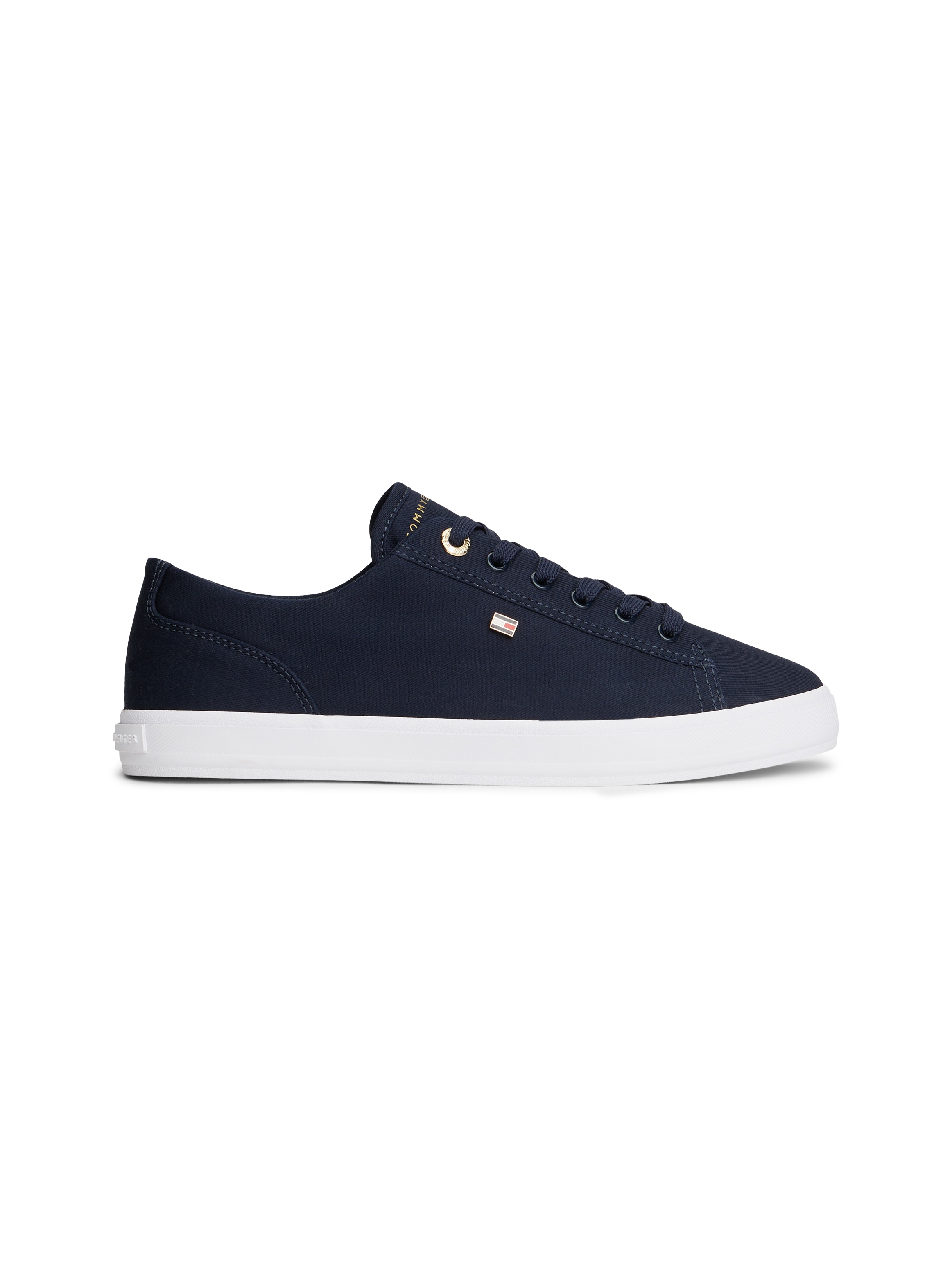 Tommy Hilfiger Plateausneaker »TH FOXING SNEAKER CANVAS«  Freizeitschuh, Halbschuh, Schnürer mit Logostickerei - schmale Form