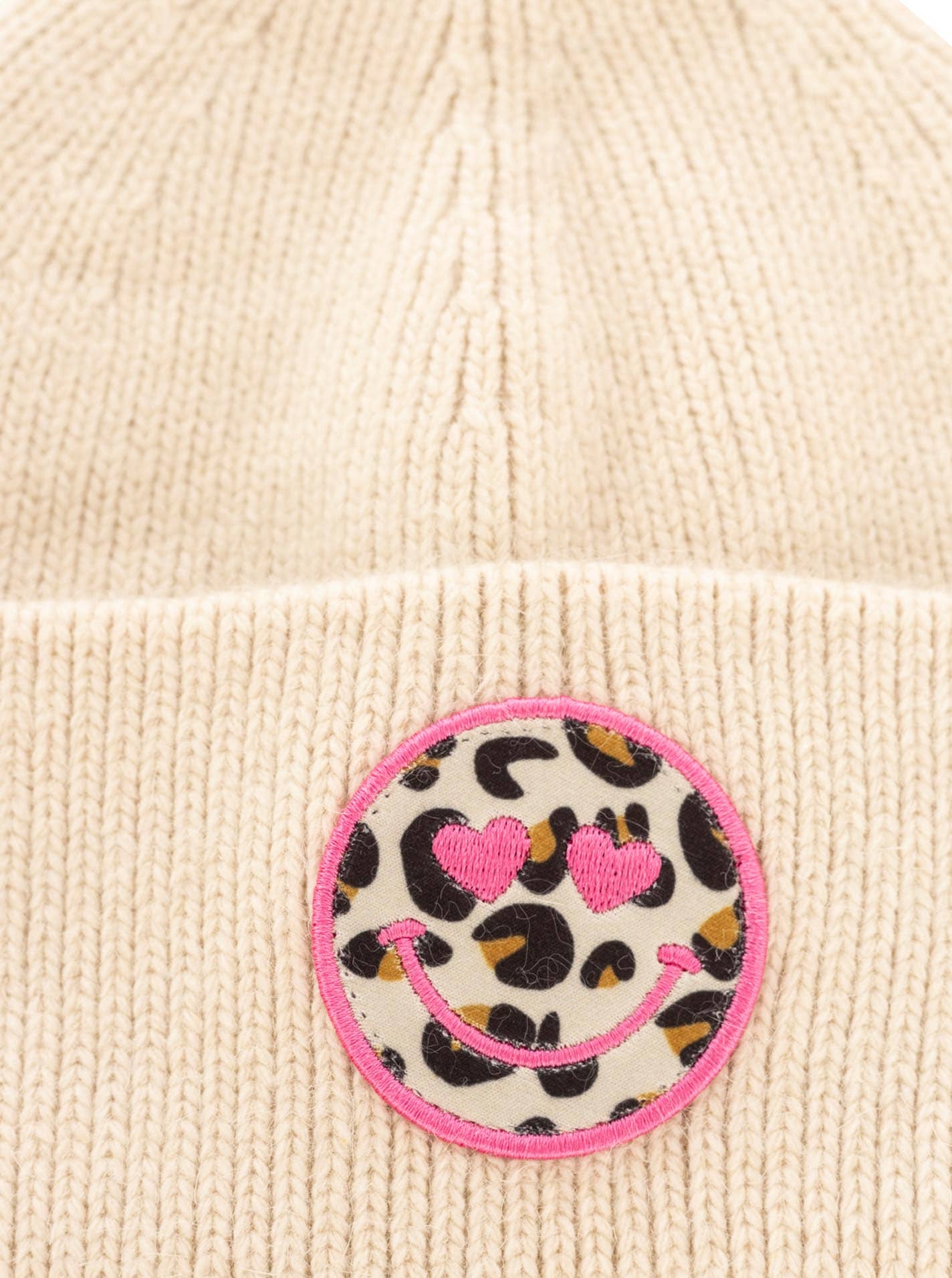 Zwillingsherz Beanie »"Smile"-KIDS« Leo-Patch, breiter Umschlag, gerippt, mit Wollanteil