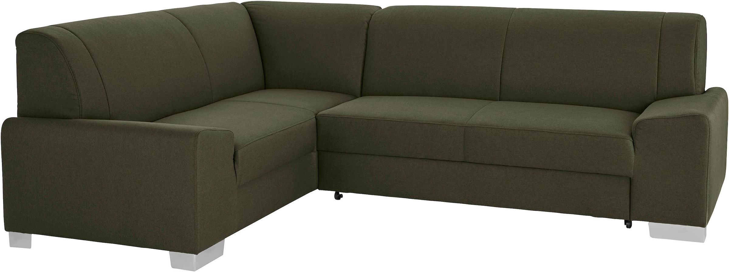 DOMO collection Ecksofa »Anzio in kubischer Formensprache, flache Armlehnen, L-Form«, Wahlweise mit Bettfunktion und Federkern für hohen Sitzkomfort