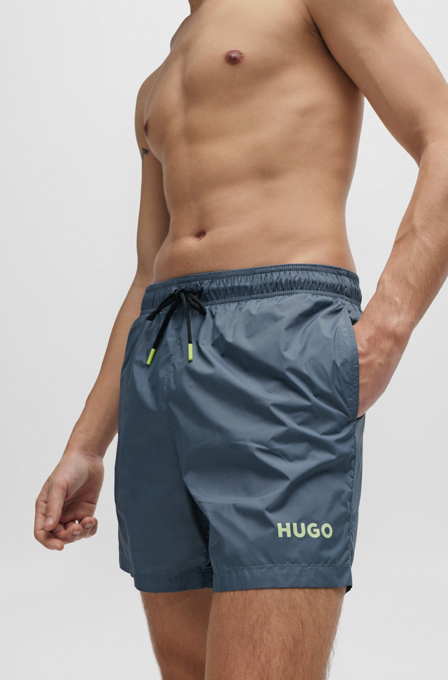 HUGO Underwear Badepants, mit Logo-Kordelzug