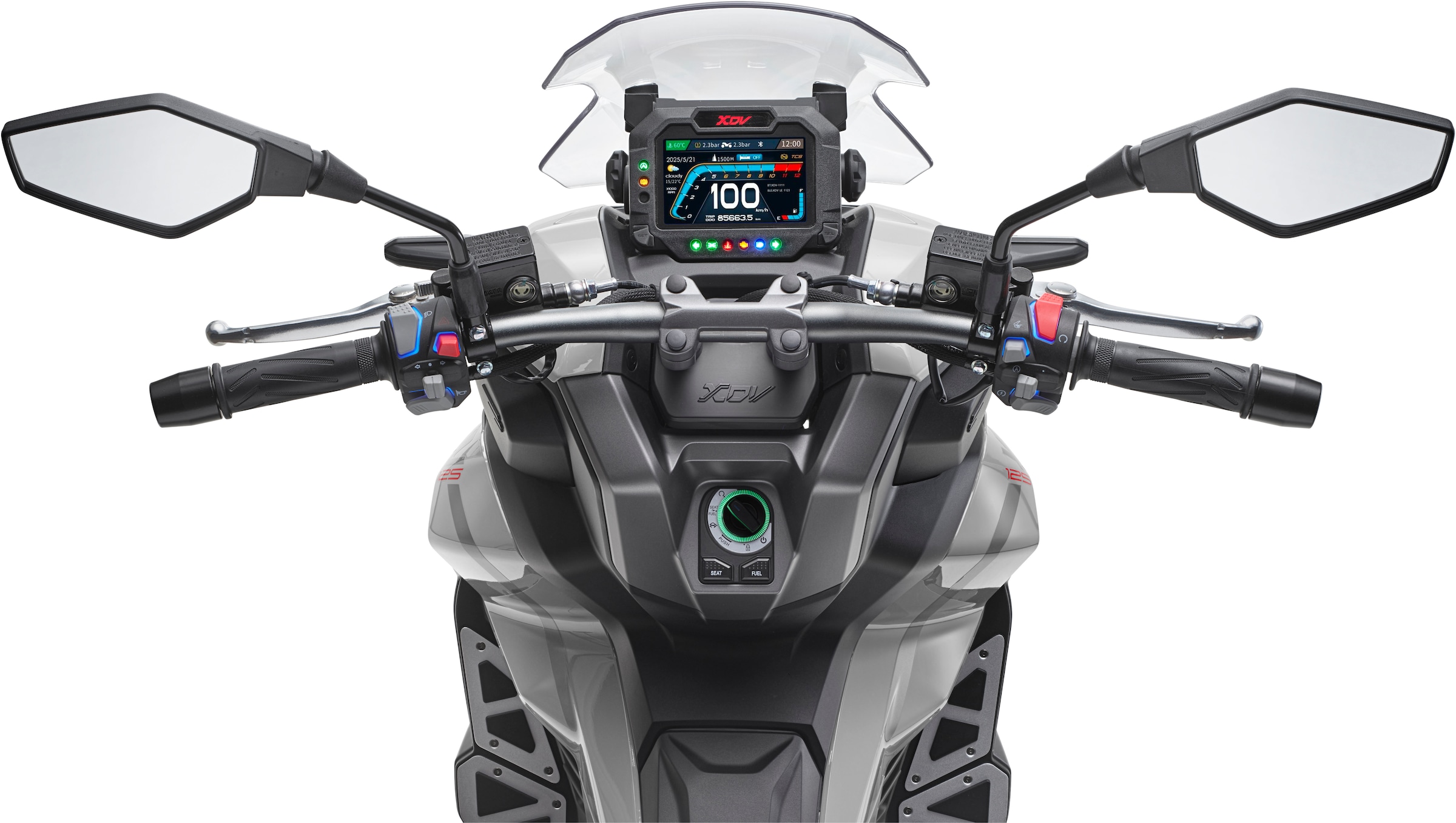 PRIKE Motorroller »PRIKE XDV 125, E5+, Adventure, ADV Roller«, 125 cm³, 95 km/h, Euro 5+, 11,4 PS, ABS, Windschutz, Heizgriffe, USB, EFI, digitales Display