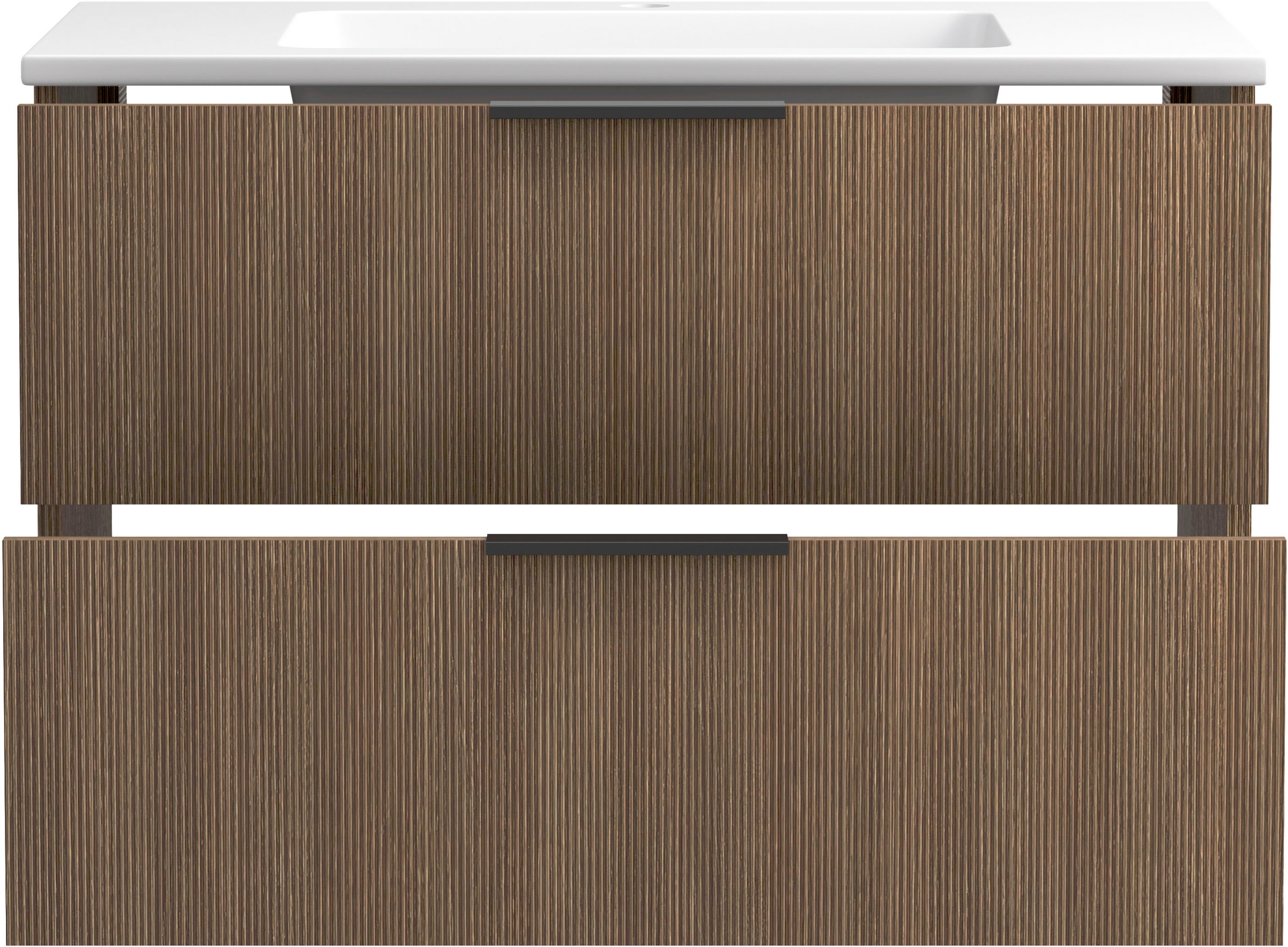 welltime Badmöbel-Set »Welltime, York Waschtisch-Set 80 cm, weißes oder schwarzes Becken«