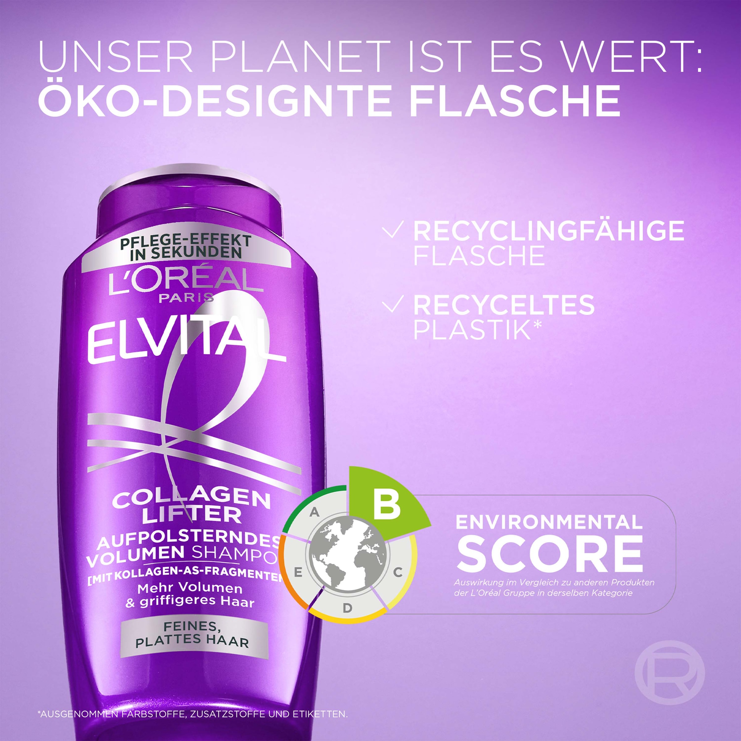 L'ORÉAL PARIS Haarshampoo »L'Oréal Paris Elvital Collagen Lifter Shampoo 6er Packung«