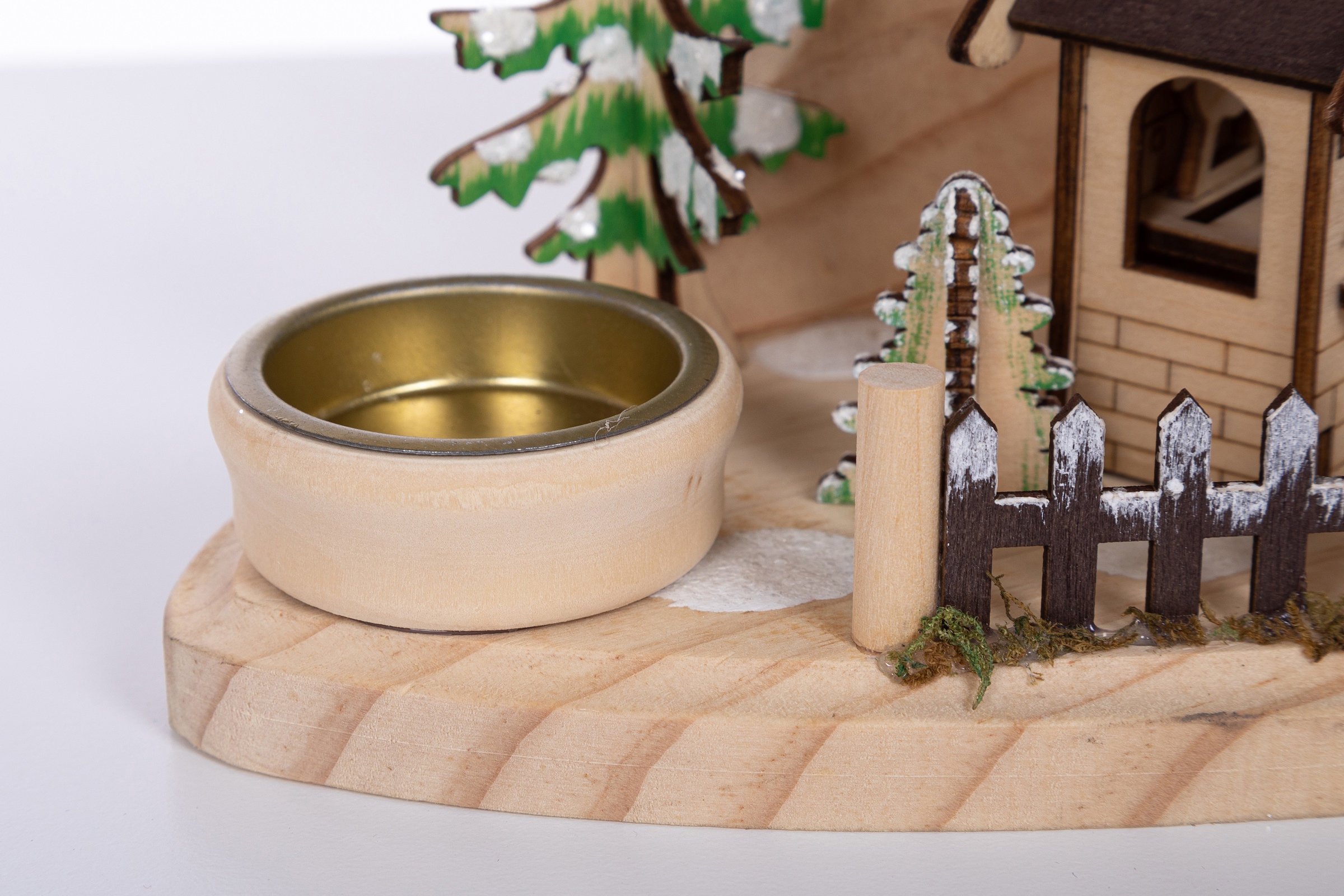 Myflair Möbel & Accessoires Teelichthalter »Weihnachtsdeko«, (1 St.), Winterlandschaft aus Holz