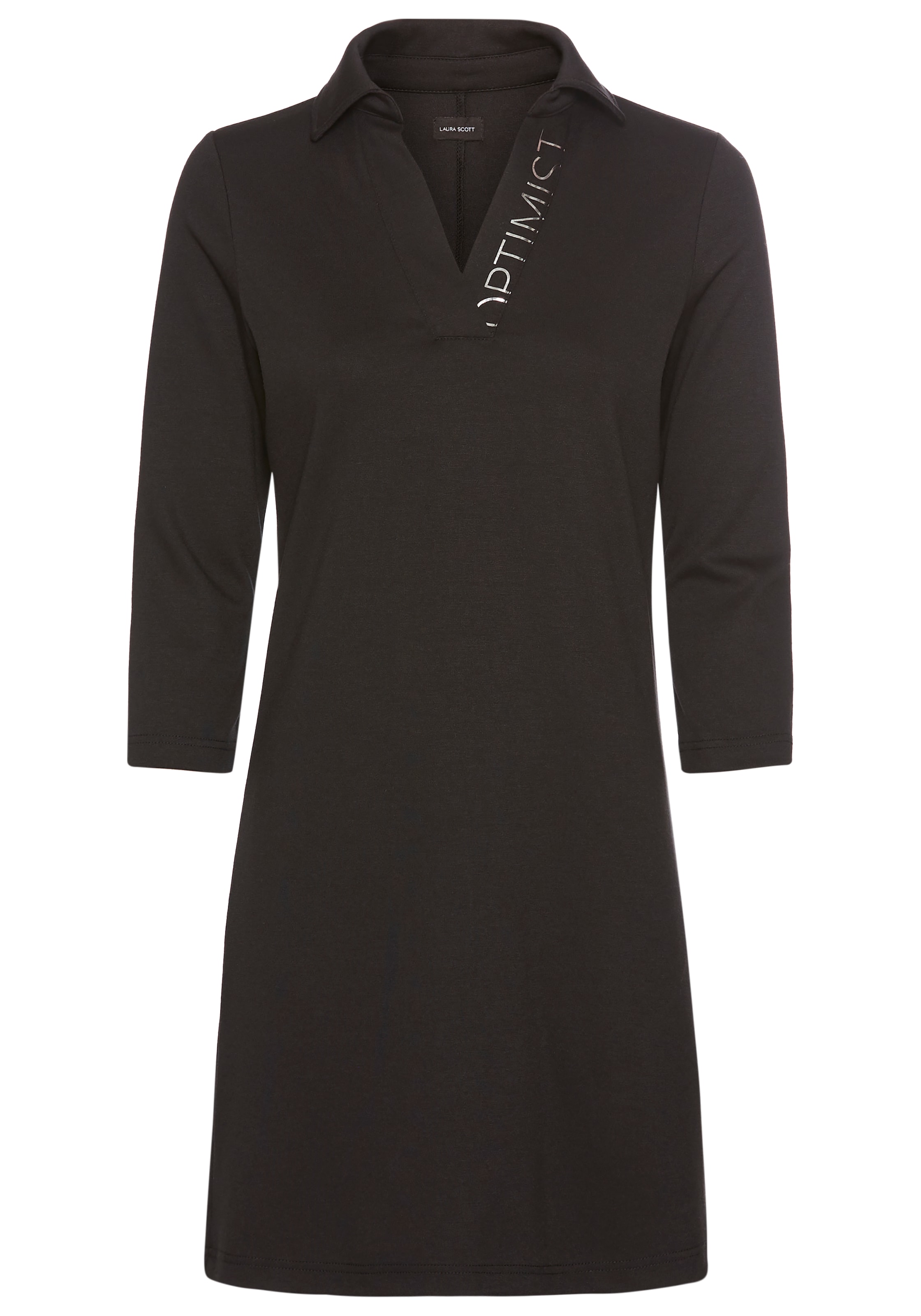 Laura Scott Polokleid, mit glänzendem Schriftzug