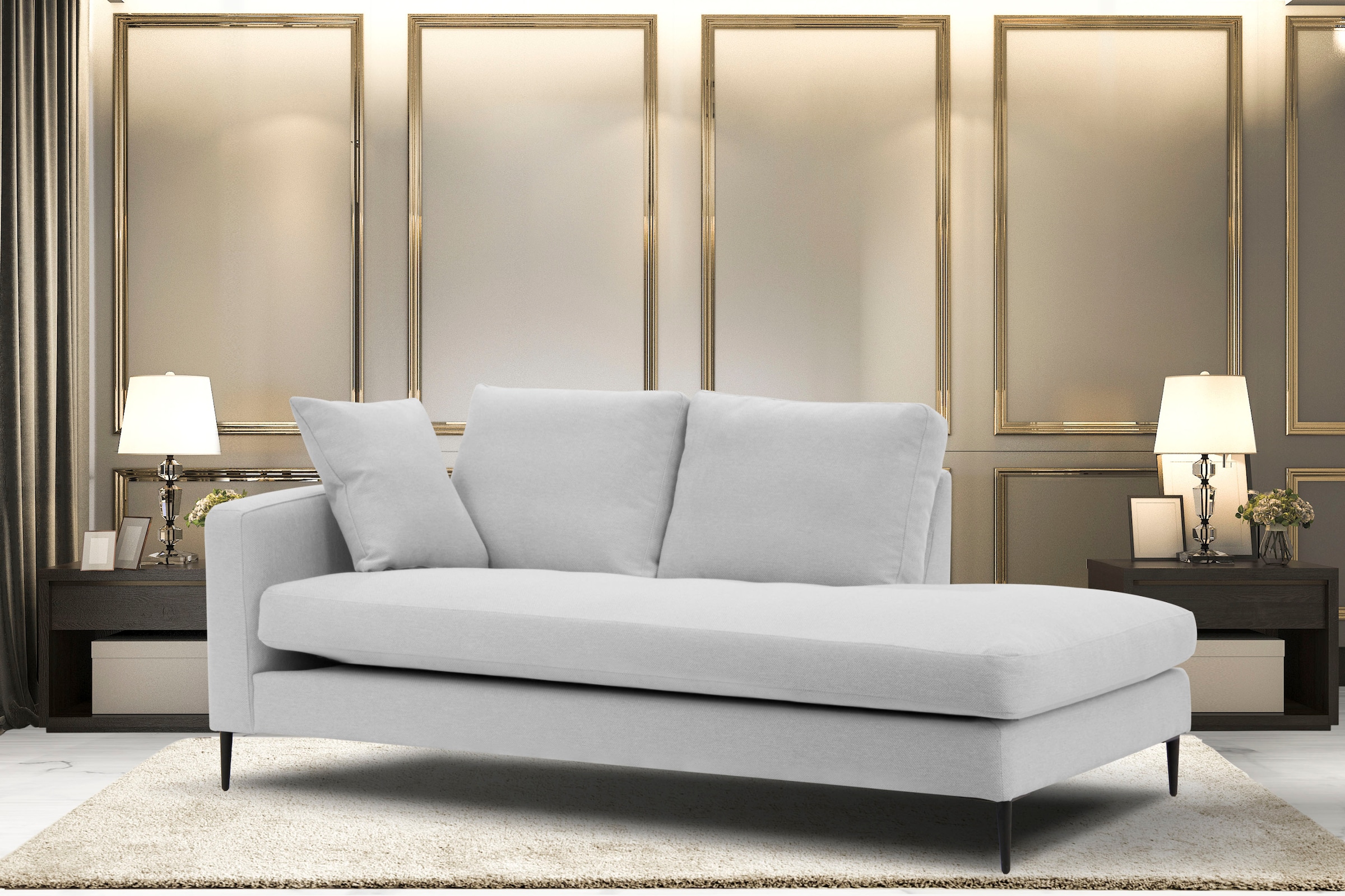 Home affaire Recamiere »Cozy Chaiselongue, Maße B/T/H: 195/97/80 cm« mit lo günstig online kaufen