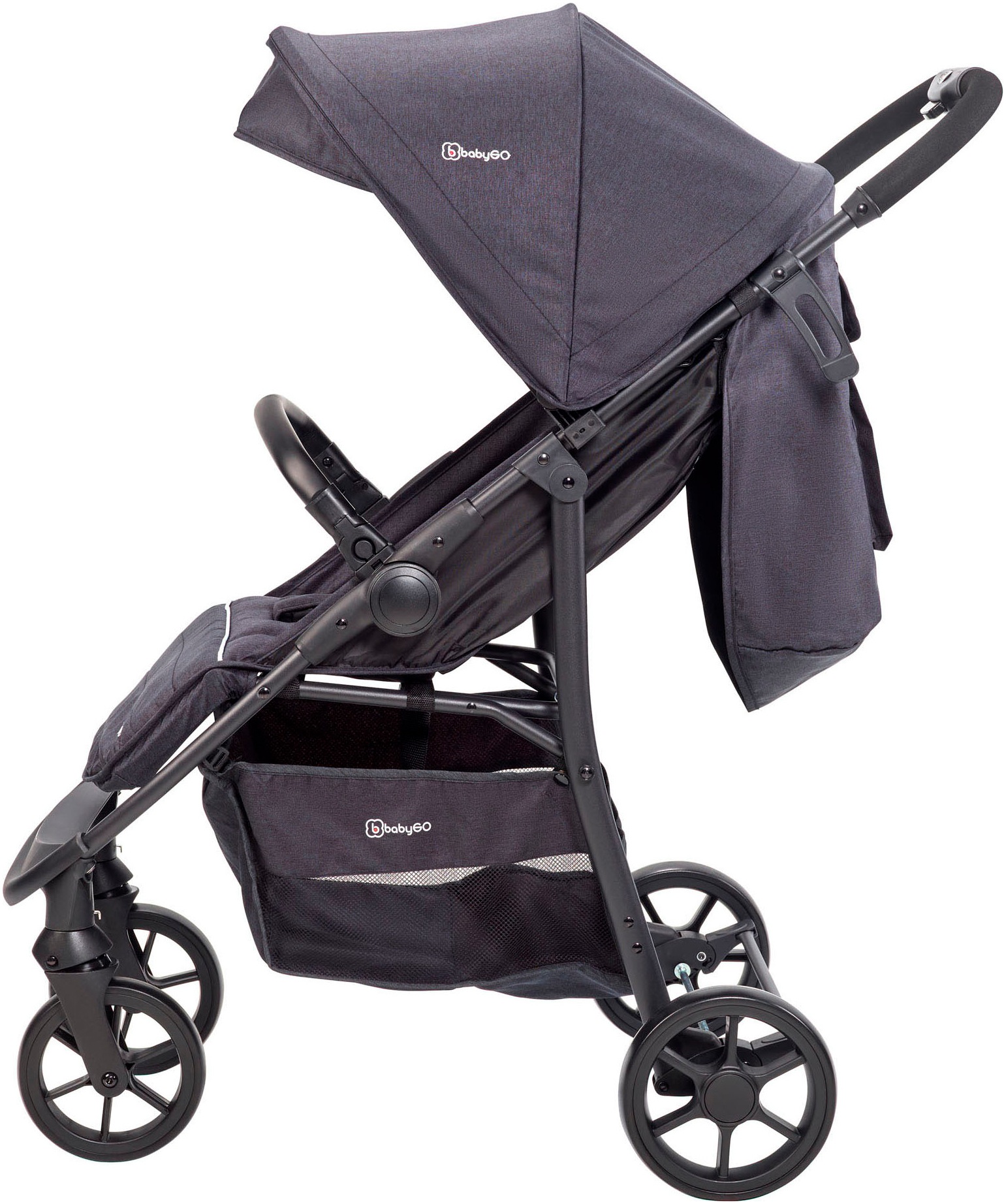 BabyGo Kombi-Kinderwagen »Style - 3in1, schwarz«, inkl. Babyschale mit Adaptern u. Wickeltasche