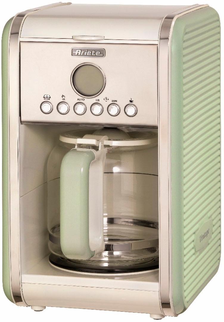 Ariete Filterkaffeemaschine »Vintage grün 1342«, 1,5 l Kaffeekanne, Permanentfilter, Startzeit Kaffeezubereitung programmierbar