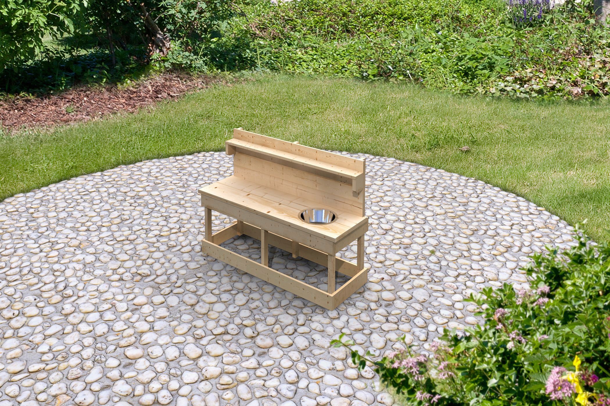 KONIFERA Outdoor-Spielküche »Joni«, BxT: 119x44 cm, inkl. Topfset
