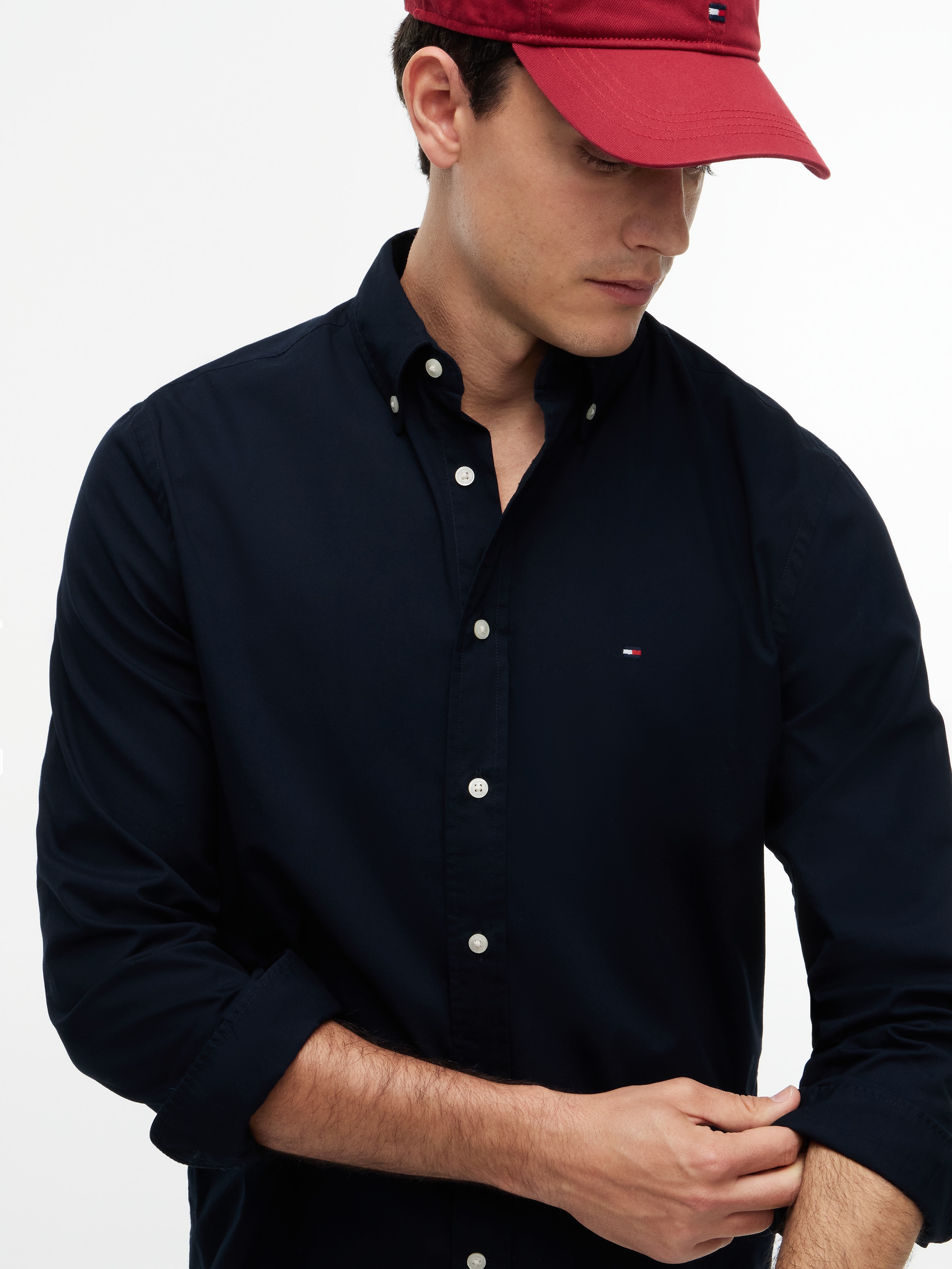 Tommy Hilfiger Langarmhemd »CORE FLEX POPLIN SOLID Regular Fit SHIRT« Regular Fit Flex Cotton
