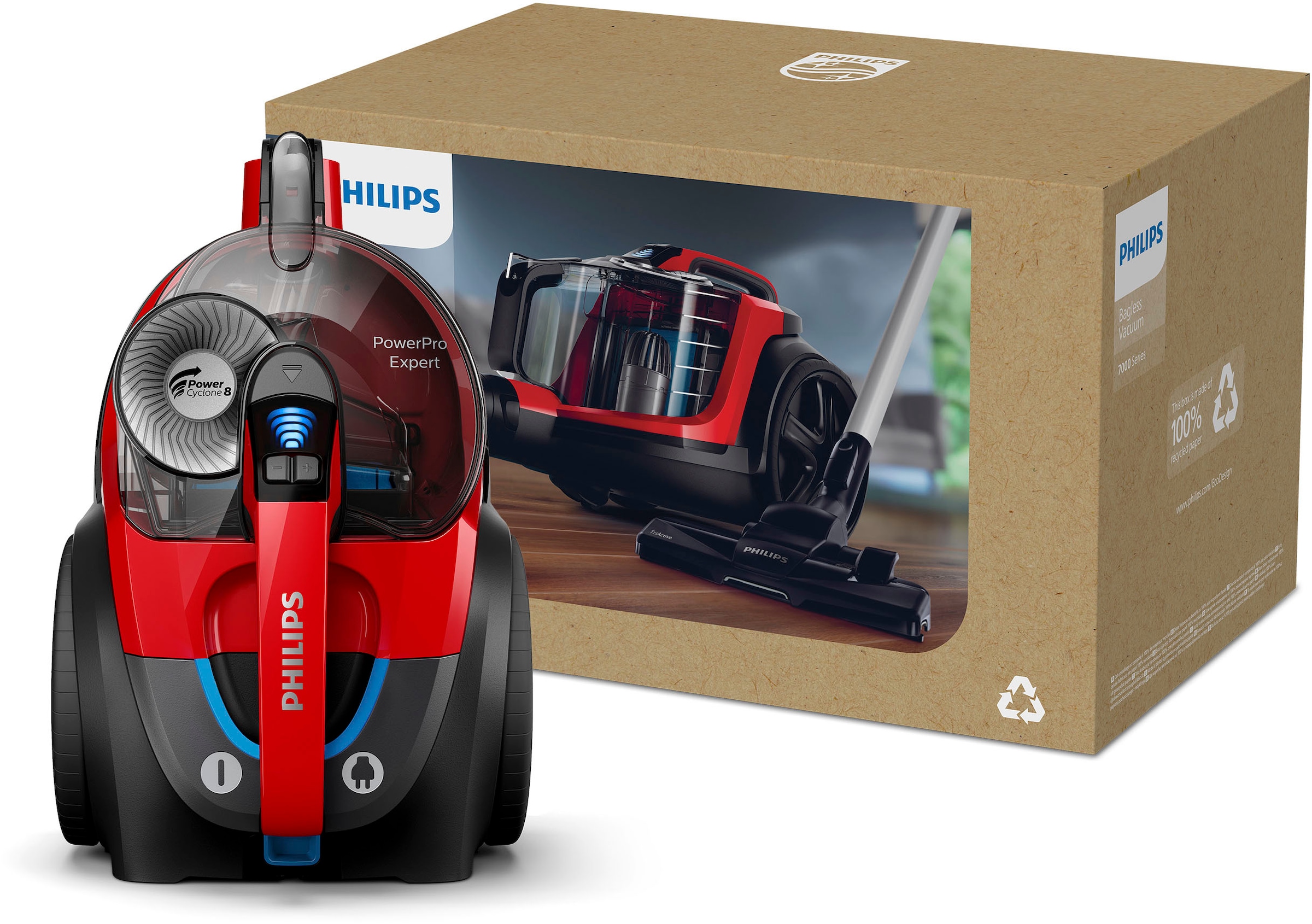 Philips Bodenstaubsauger »FC9729/09 PowerPro Expert« 900 W beutellos Allergy H13-Filter, mit 2 l Fassungsvermögen und TriActive-Düse