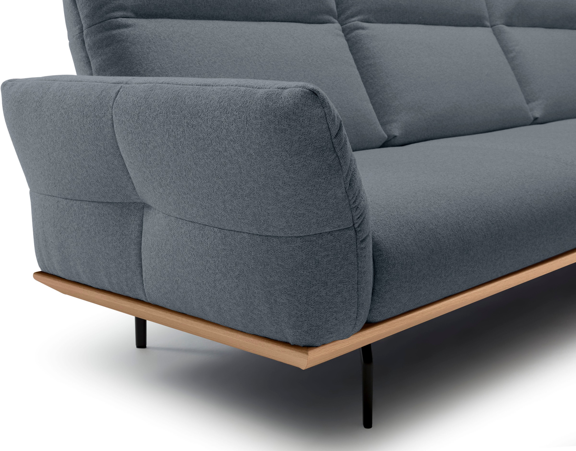 Creation BY ROLF BENZ Ecksofa »CR.460«, Sockel in Eiche, Winkelfüße in Umbragrau, Breite 338 cm