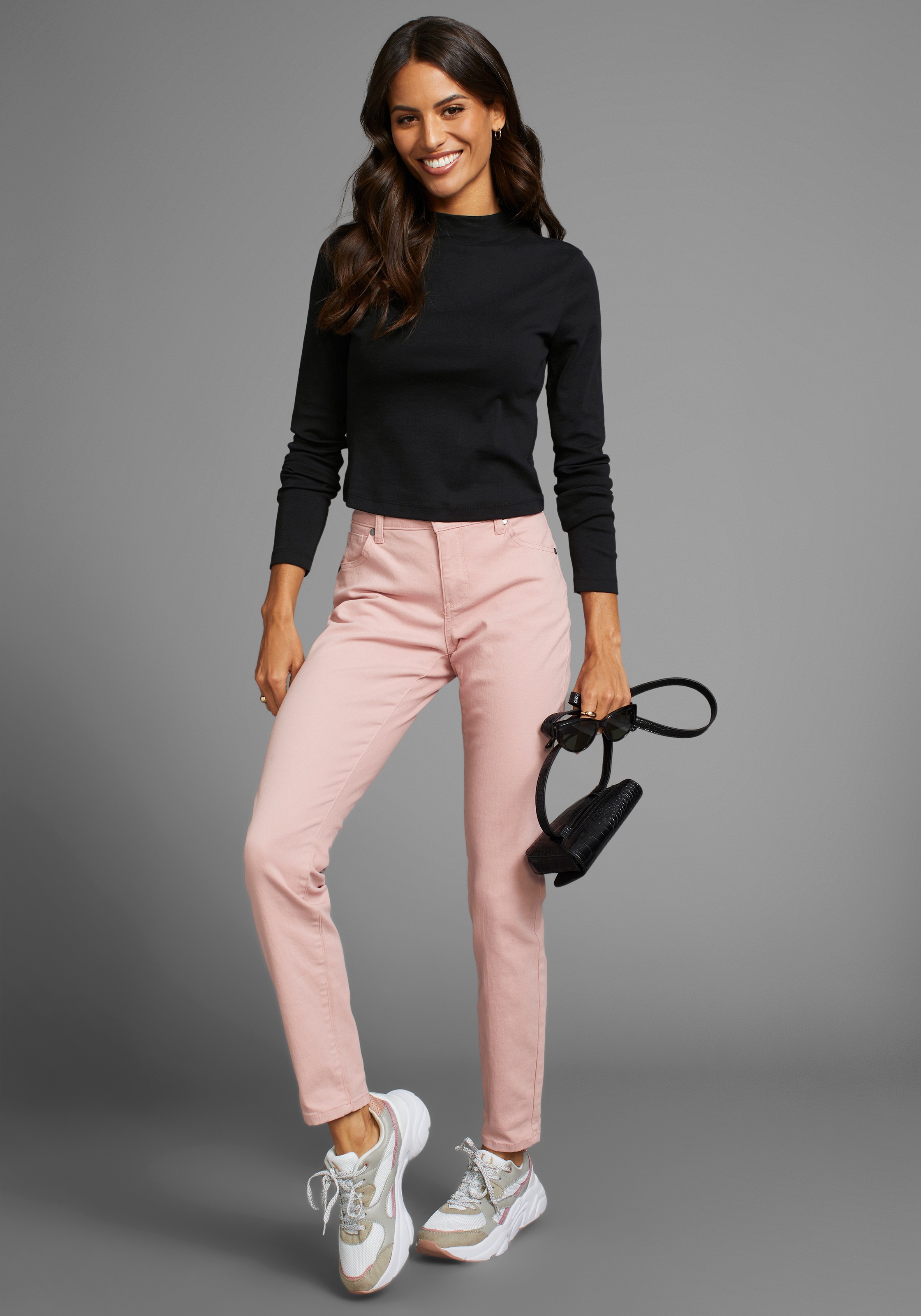 Laura Scott Langarmshirt »CIRCULAR COLLECTION«, in modischer Kurzform