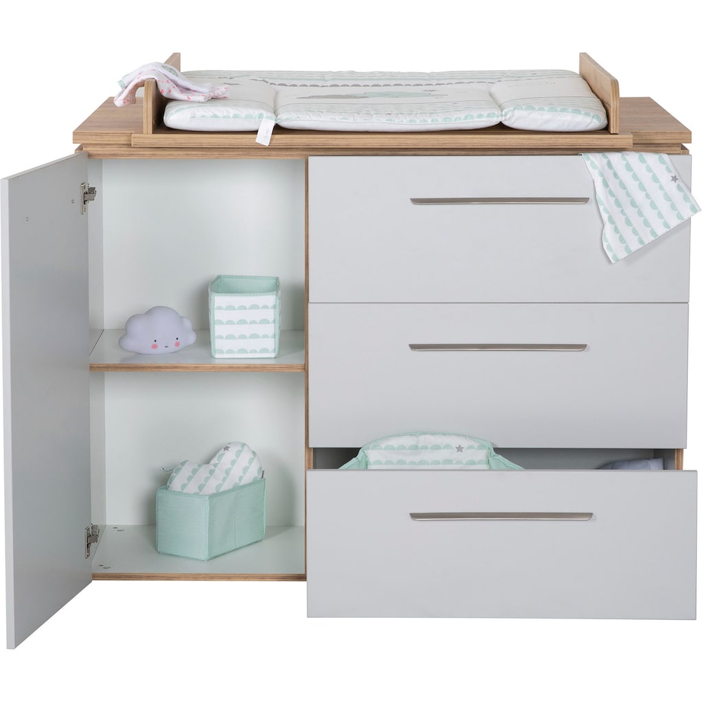 roba® Babyzimmer-Komplettset »Tobi«, (Set, 3 St., Kinderbett, Schrank, Wickelkommode), mit Kinderbett, Schrank und Wickelkommode