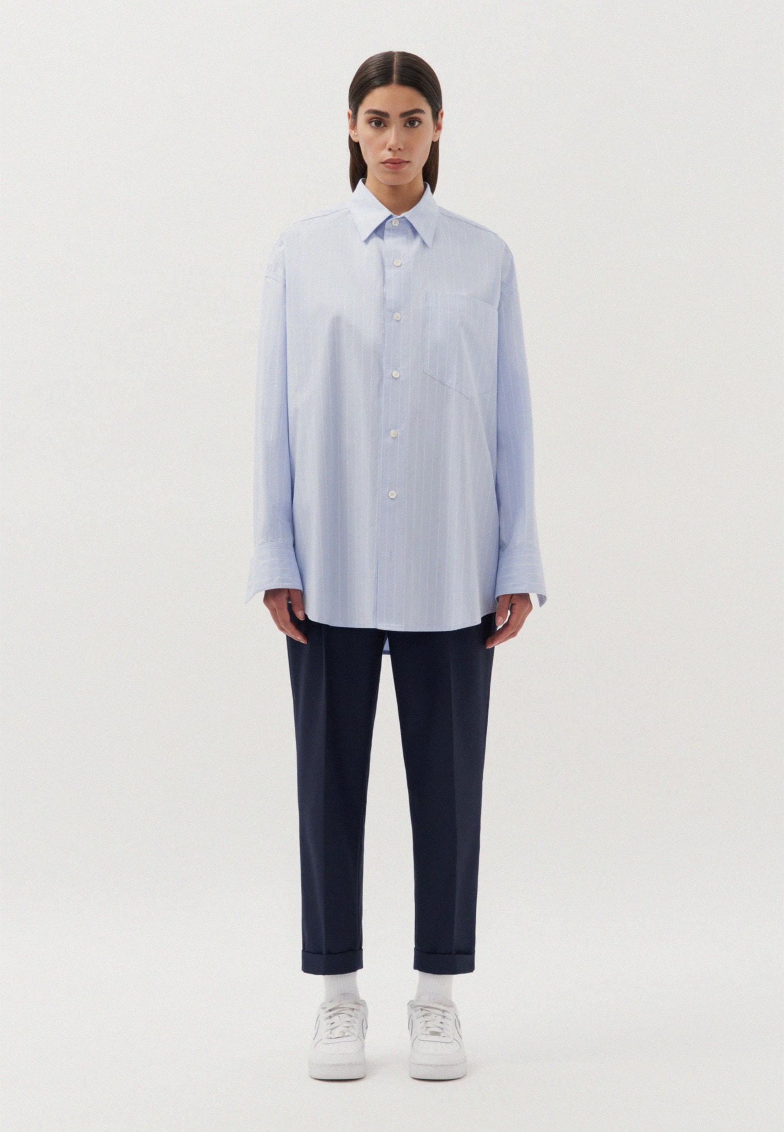 studio seidensticker Businesshemd »Studio« Oversized Langarm Kentkragen Streifen