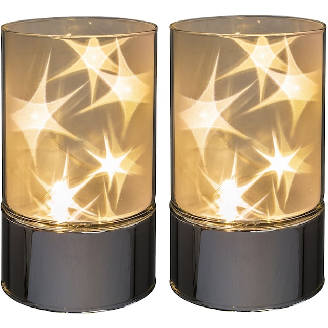 Creativ home LED Dekolicht »Weihnachtsdeko«, aus Glas, 2er Set, mit  Sterneffekt auf Rechnung bestellen
