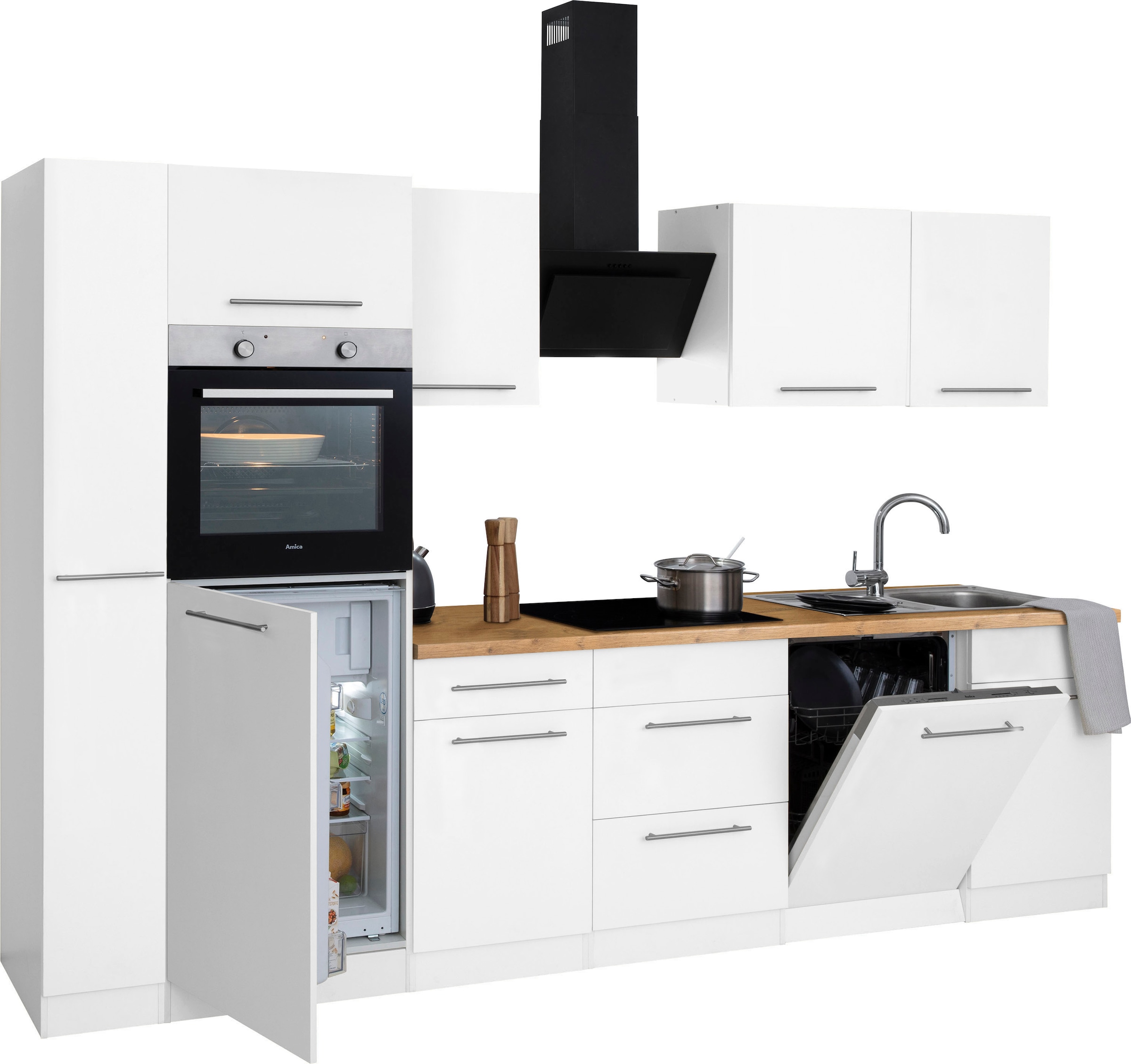 E-Geräten, kaufen 310 Küchenzeile cm Raten »Unna«, mit wiho Breite auf Küchen