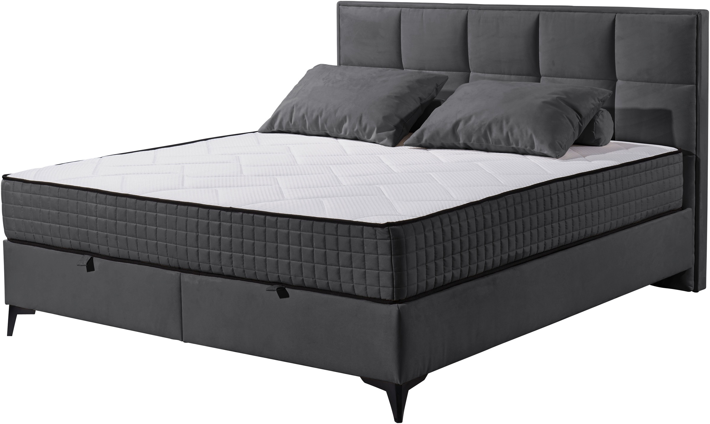 ED EXCITING DESIGN Boxbett »Monroe inkl. Bettkasten, erhältlich in den Breiten 160cm & 180cm«, Duo-Matratze - feste Seite mit Kokosmatte