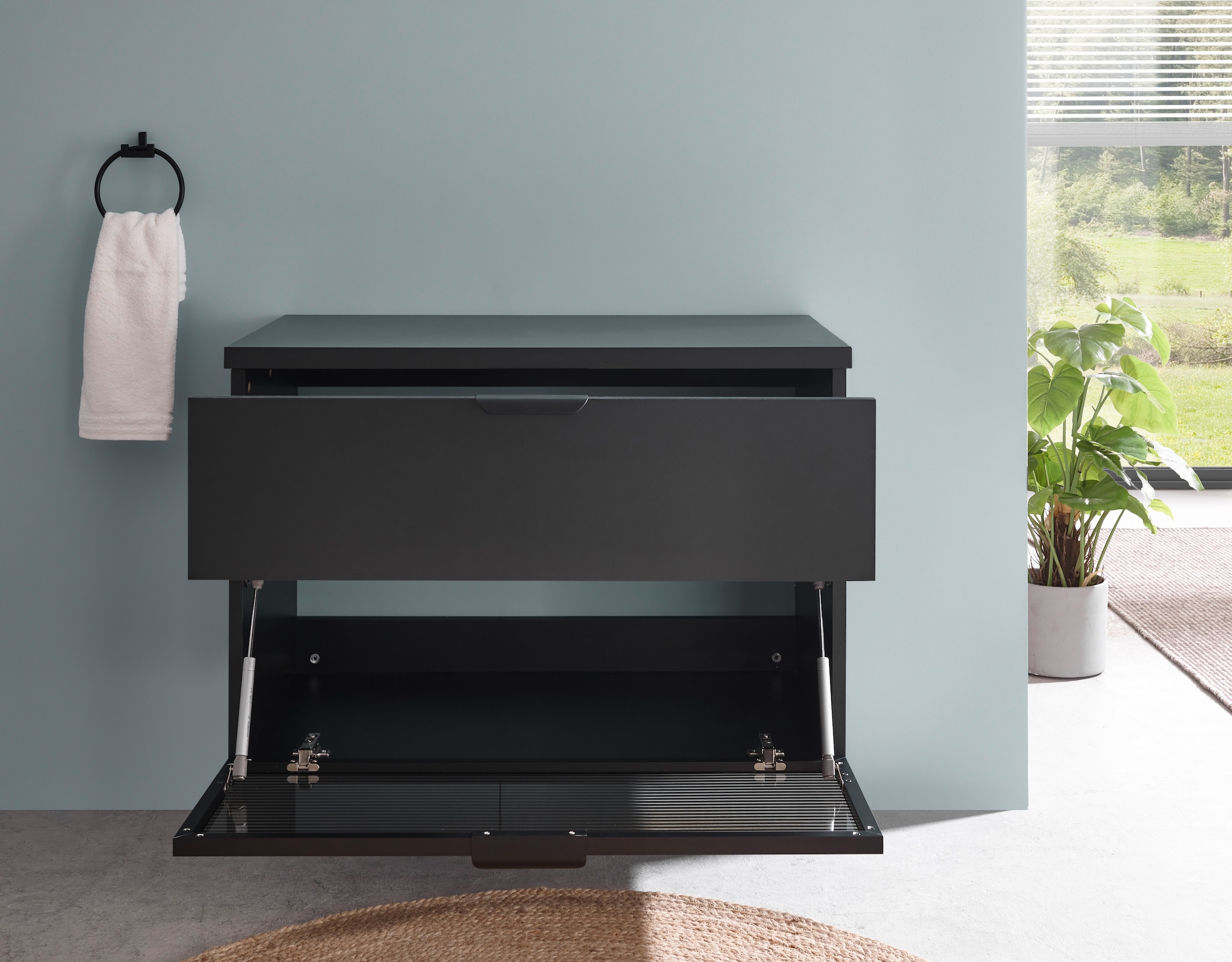 BASIC by Balculina Waschbeckenunterschrank »Diosa B/H/T 80x55x46 cm« 1 Stk. tlg. Breite 80cm, Softclose, Alurahmen