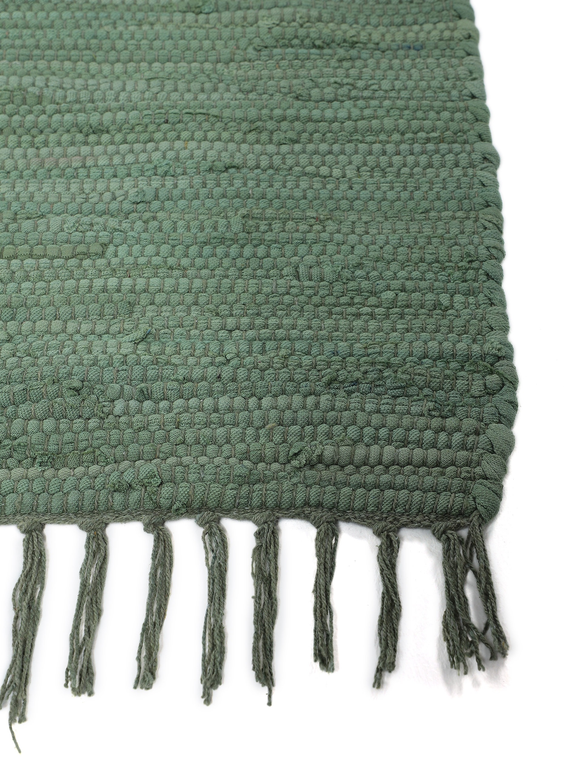 carpetfine Teppich »Kelim Chindi uni, auch als Läufer«, rechteckig, 5 mm Höhe, Wendeteppich, reine Baumwolle, handgewebt, Uni-Farben, mit Fransen
