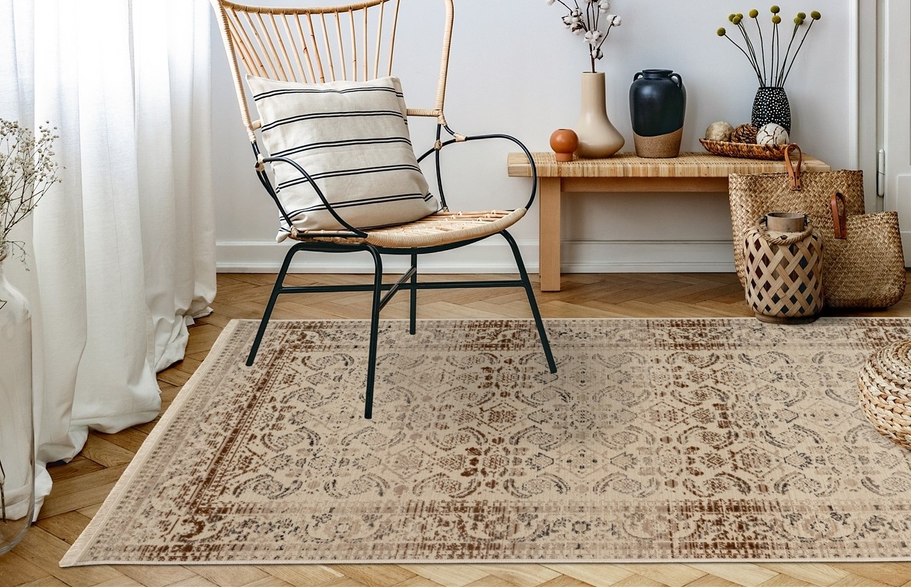 Kayoom Teppich »Charu 600«, rechteckig, 3,5 mm Höhe, Vintage Look, Flachgew günstig online kaufen