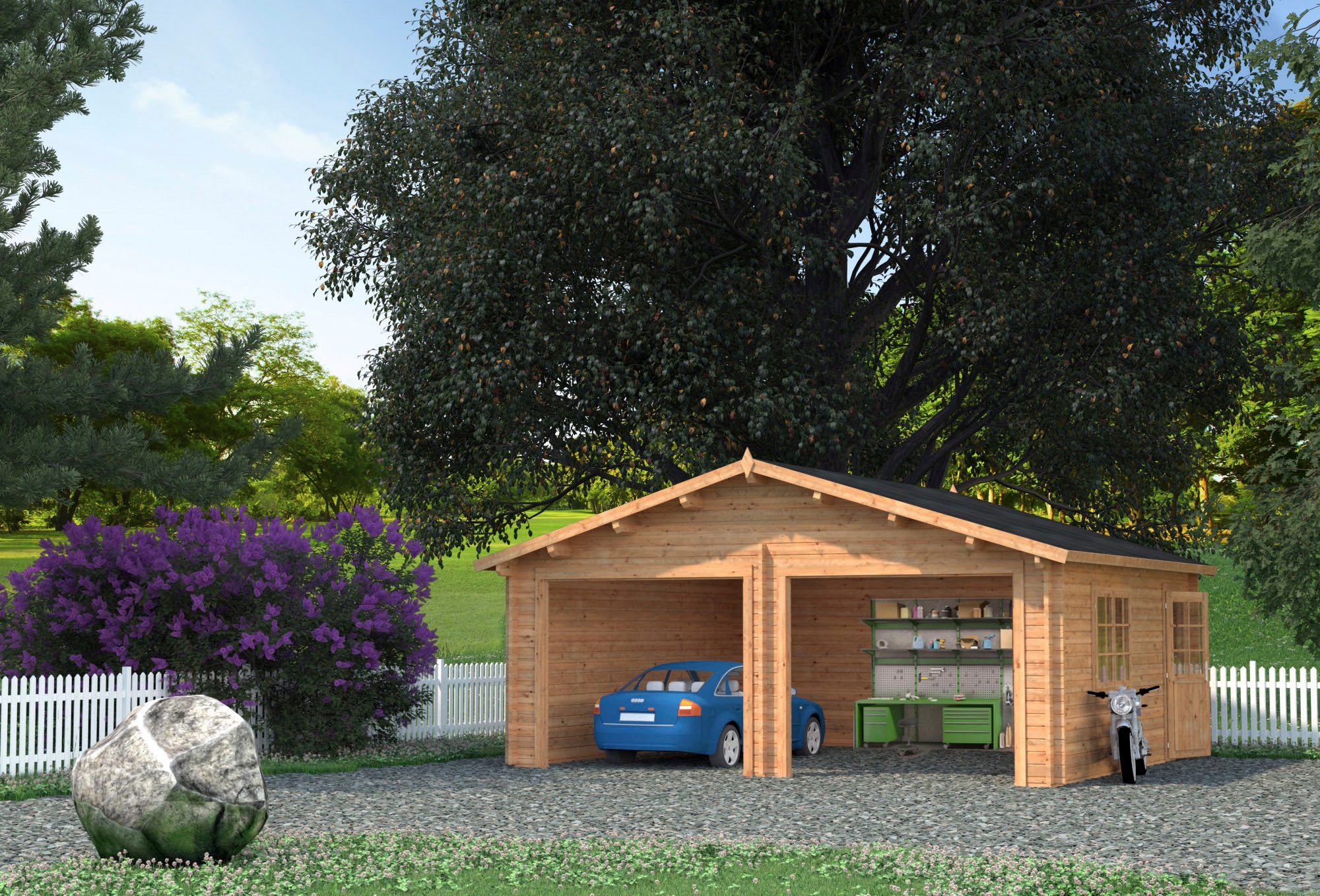 Palmako Garage »Roger«, BxTxH: 629x565x310 cm, ohne Tor, hellbraun