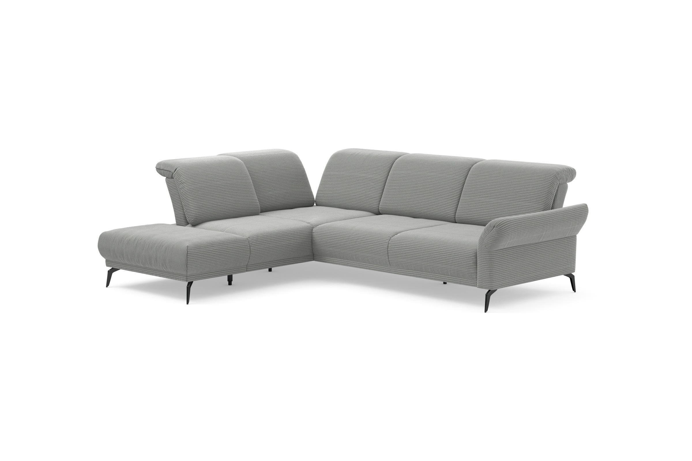 INOSIGN Ecksofa »Coco L-Form«, Sitztiefen-, Arm- und Kopfteilverstellung, Cord-Bezug, Fußhöhe 15 cm
