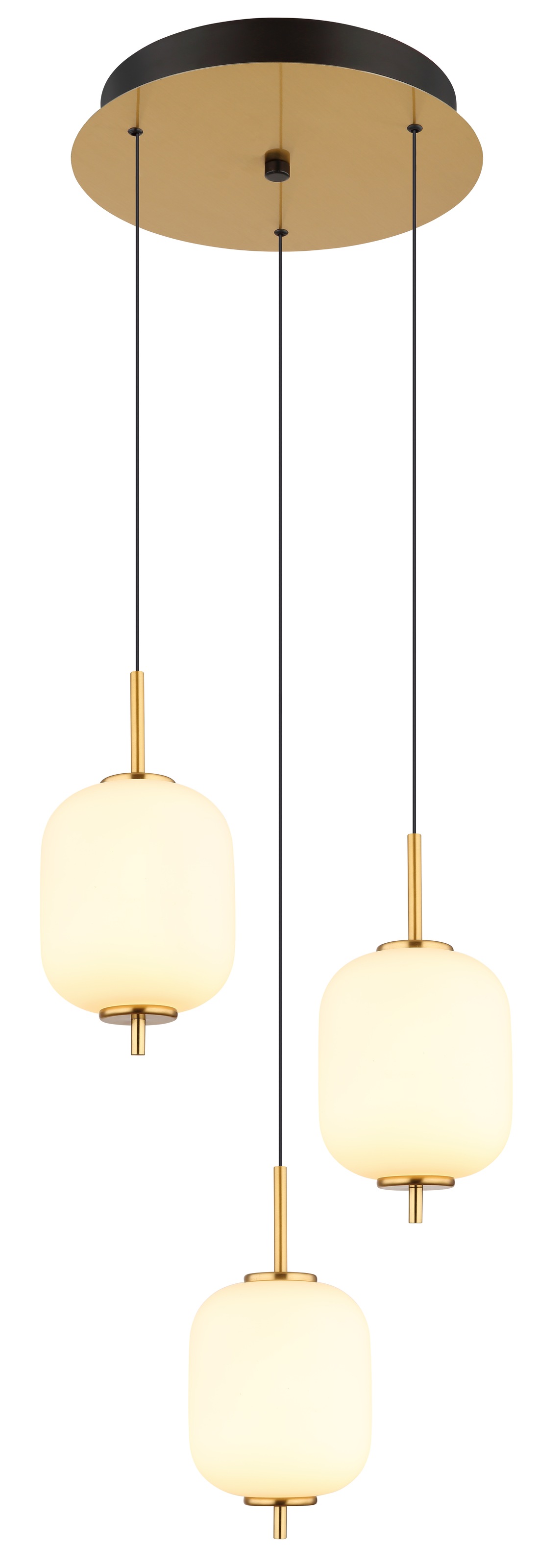 GLOBO LIGHTING LED Pendelleuchte »EWALD«, Leuchtmittel LED-Modul | LED fest integriert, Hängelampe/Hängeleuchte/Glas opal/höhenverstellbar/messingfarben