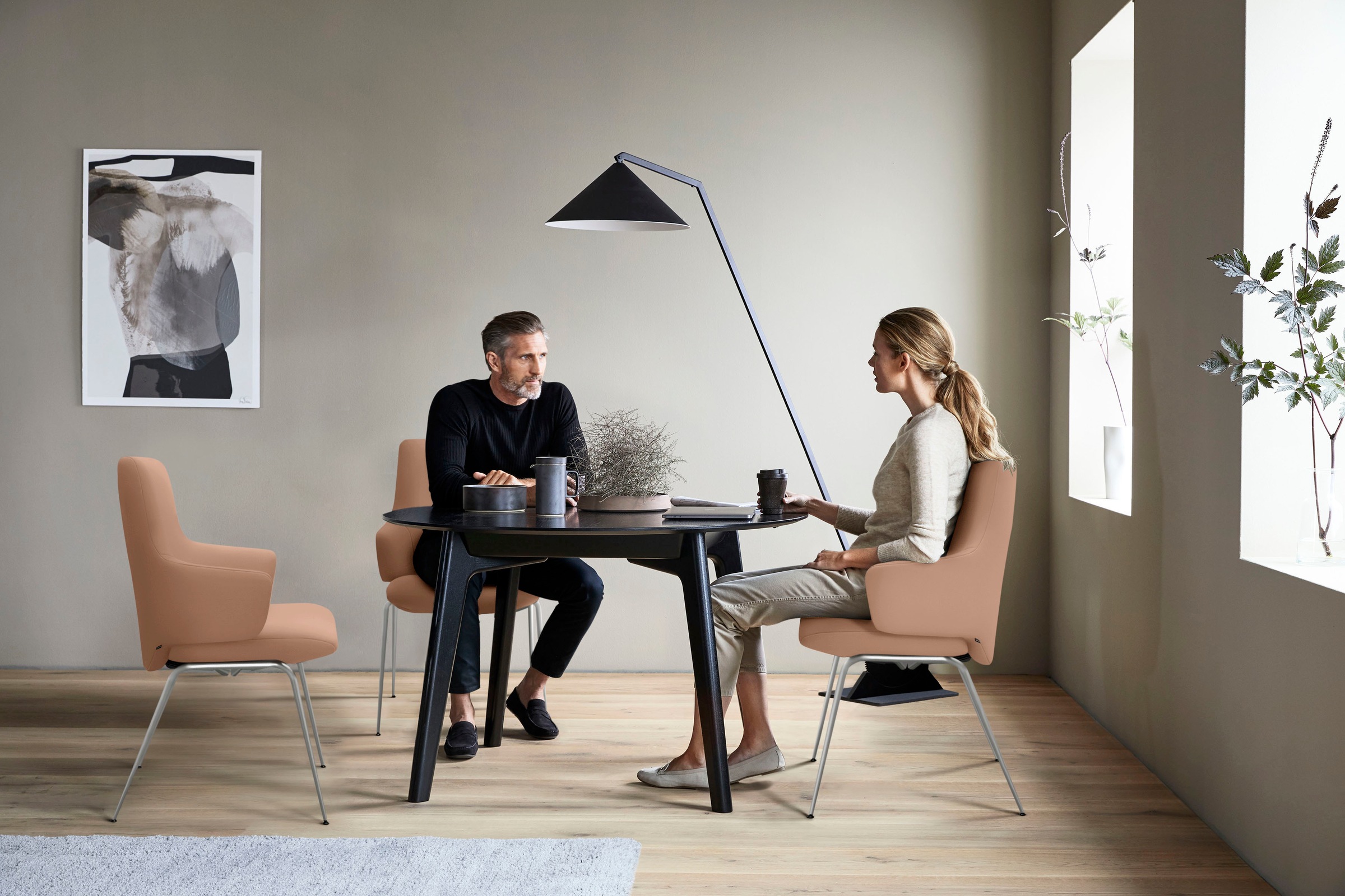 Stressless® Polsterstuhl »Laurel«, Leder BATICK, Low Back mit Armlehne, Größe L, mit Beinen aus Stahl in Chrom glänzend