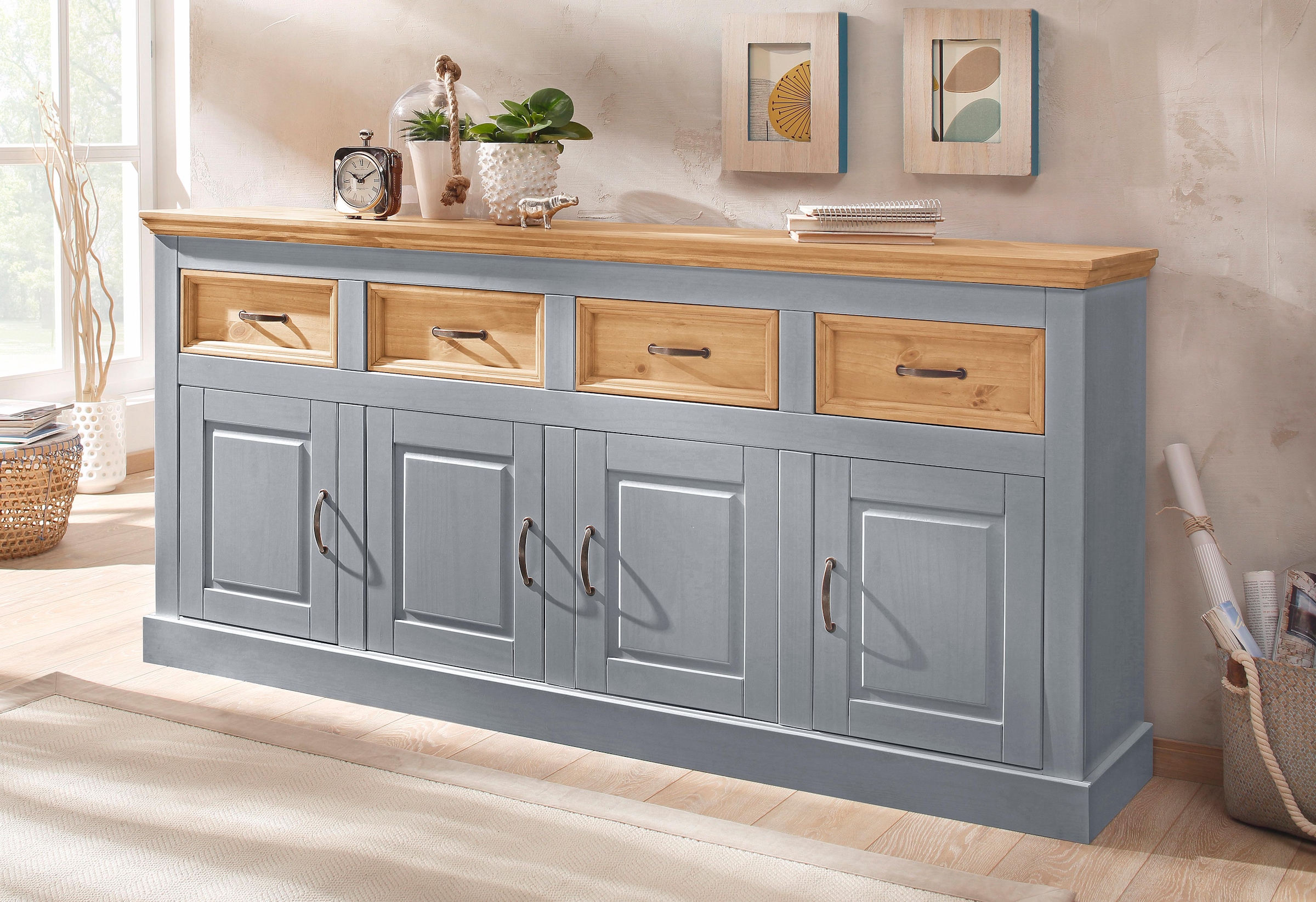 Home affaire Sideboard »Selma«, Kommode mit 4 Türen und 4 Schubkästen. Breite 192 cm