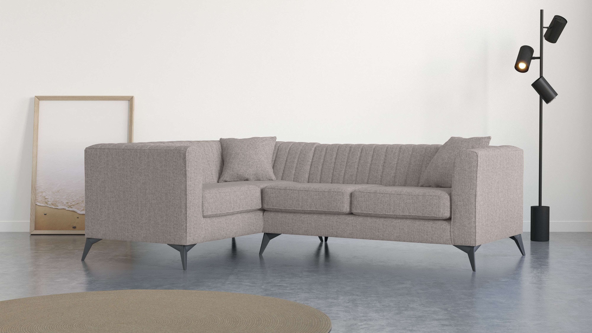 Places of Style Ecksofa »MATTHEW L-Form ideal für kleine Räume, Maße B/T/H: günstig online kaufen