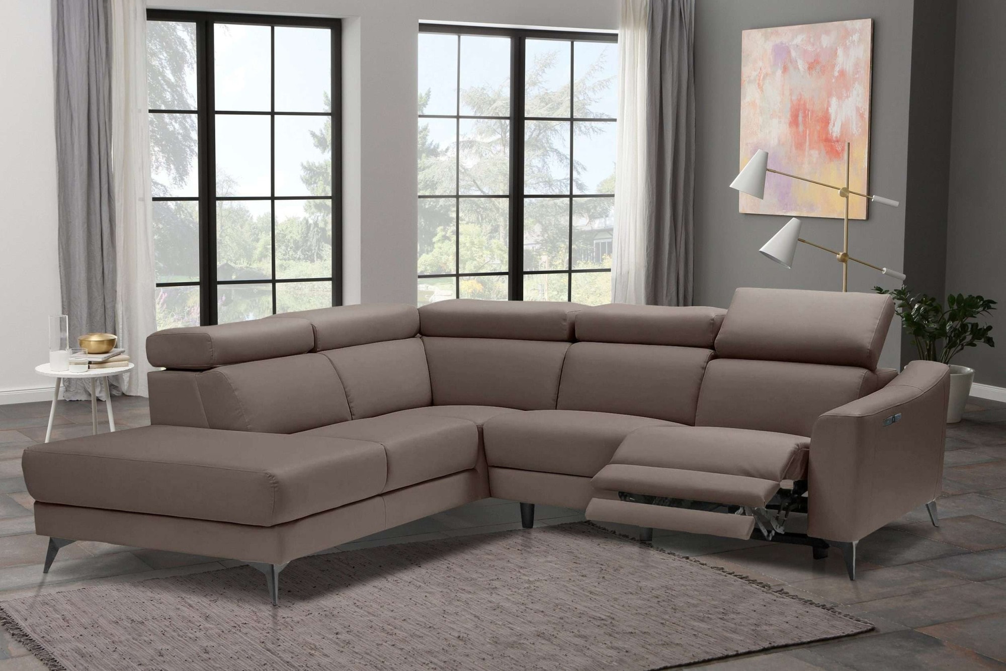 Places of Style Ecksofa »Valerio«, mit 1 elektrischer Relaxfunktion und USB-Anschluß