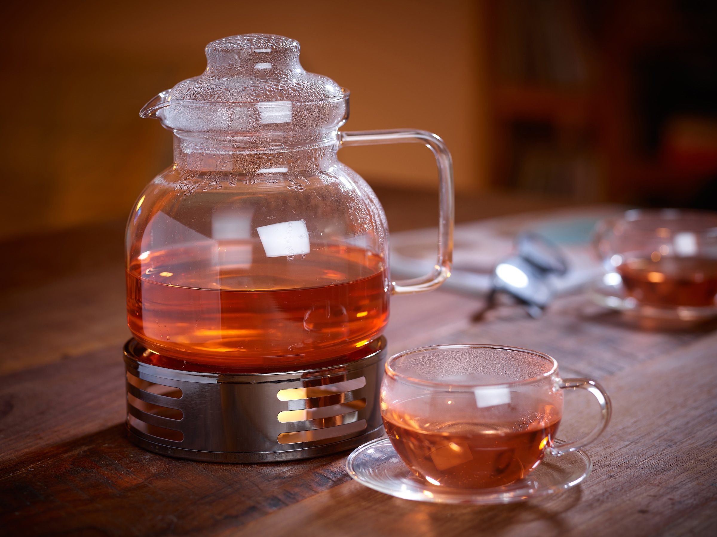 ECHTWERK Teestövchen Stövchen/ Teewärmer aus Edelstahl, runder Kaffeewärmer, 5 x 15 cm