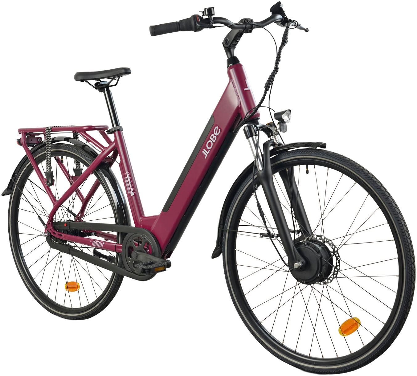LLobe »City E-Bike 28" Millenium 7G« 10 Gang Shimano Tourney Schaltwerk Kettenschaltung Frontmotor 250 W