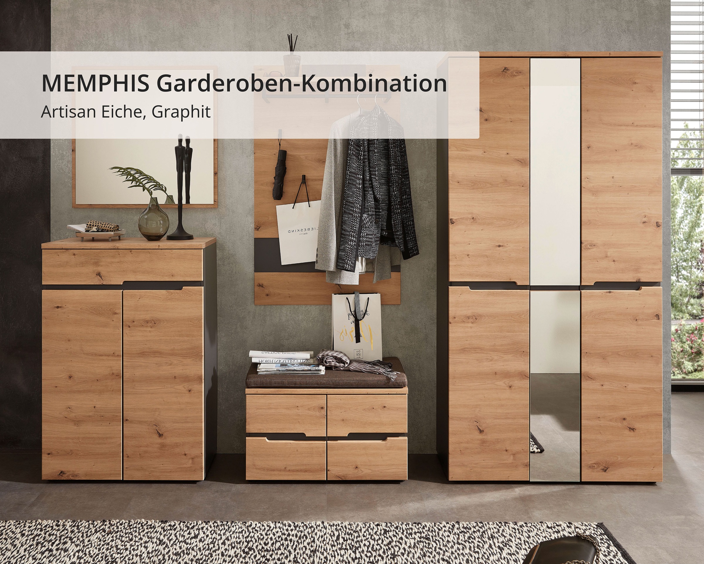 Innostyle Garderoben-Set »MEMPHIS«, (Komplett-Set, 5 St.)