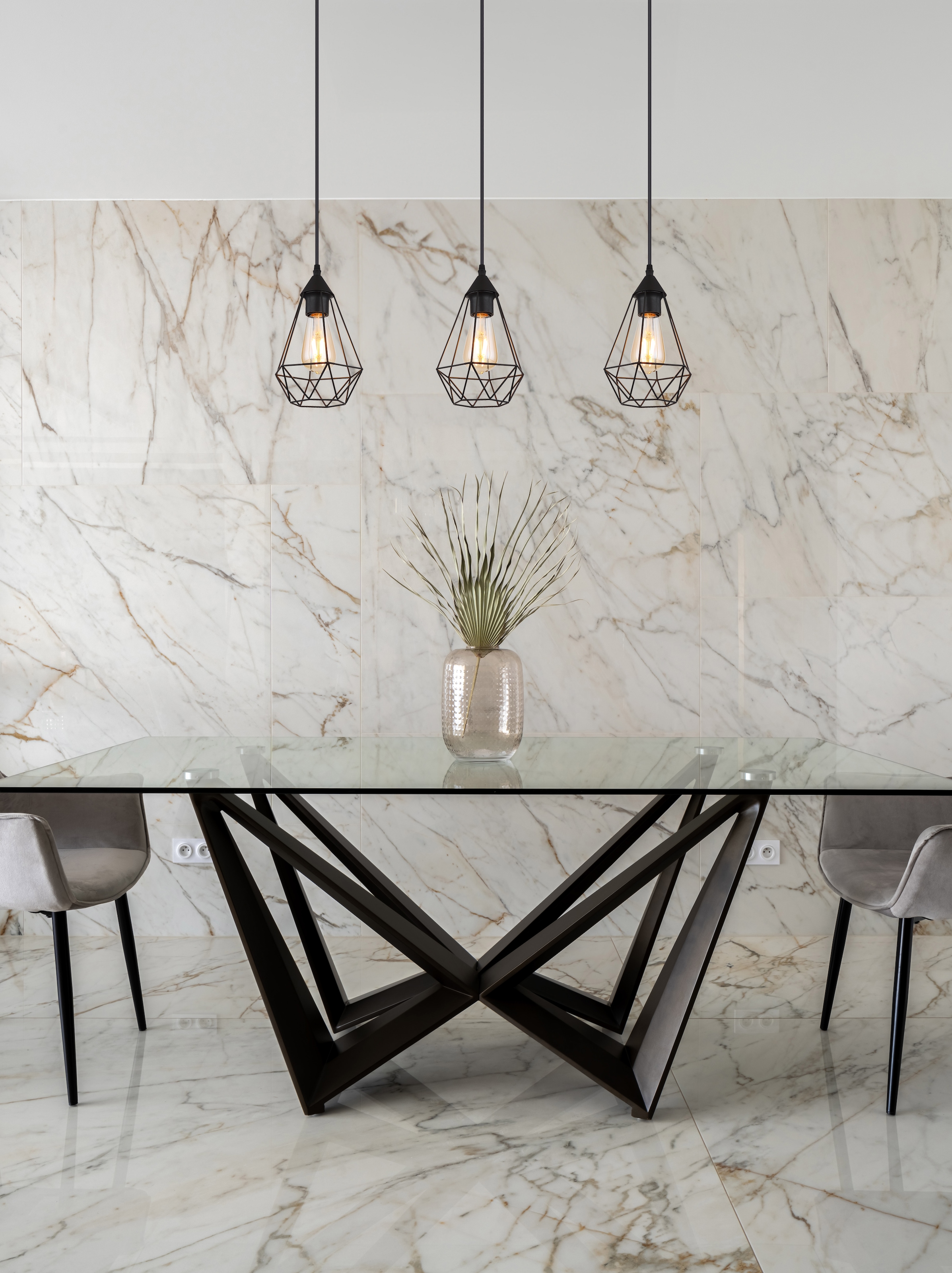 GLOBO LIGHTING Hängeleuchte »ZACHARY«, Leuchtmittel E27 | ohne Leuchtmittel, Hängelampe/Pendelleuchte/Esszimmer/Wohnzimmer/Esstisch