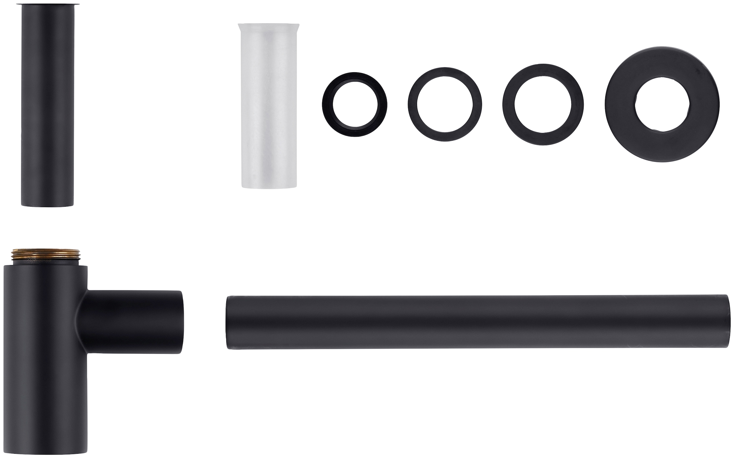 CORNAT Siphon »Tassen - Geruchsverschluss«, (mit Verstell- und Wandrohr), aus Metall, inkl. Rosette