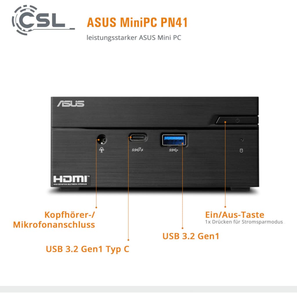 Asus Mini-PC »PN41 / 2000 GB M.2 SSD / 32 GB / Win 11 Home«