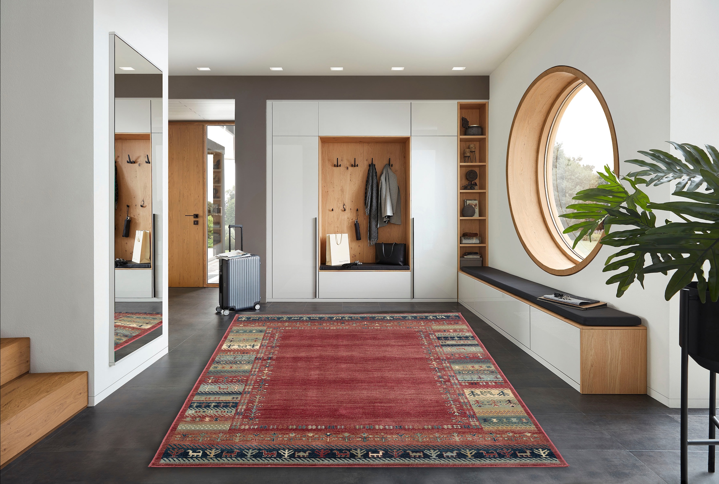 Gino Falcone Teppich »Cherina GF-131«, rechteckig, 8 mm Höhe, Ethno Design, mit Bordüre, leichter Glanz, 100 % Viskose, Wohnzimmer