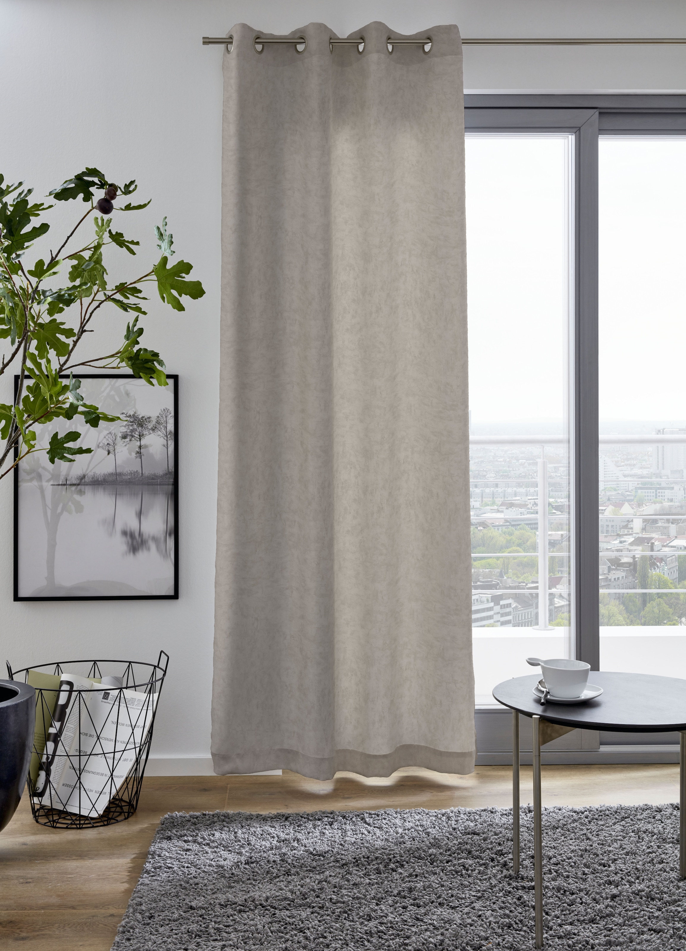 my home Vorhang »MARMOR« Ösen 1 Stk. tlg. blickdicht, monochrom, verschiede günstig online kaufen