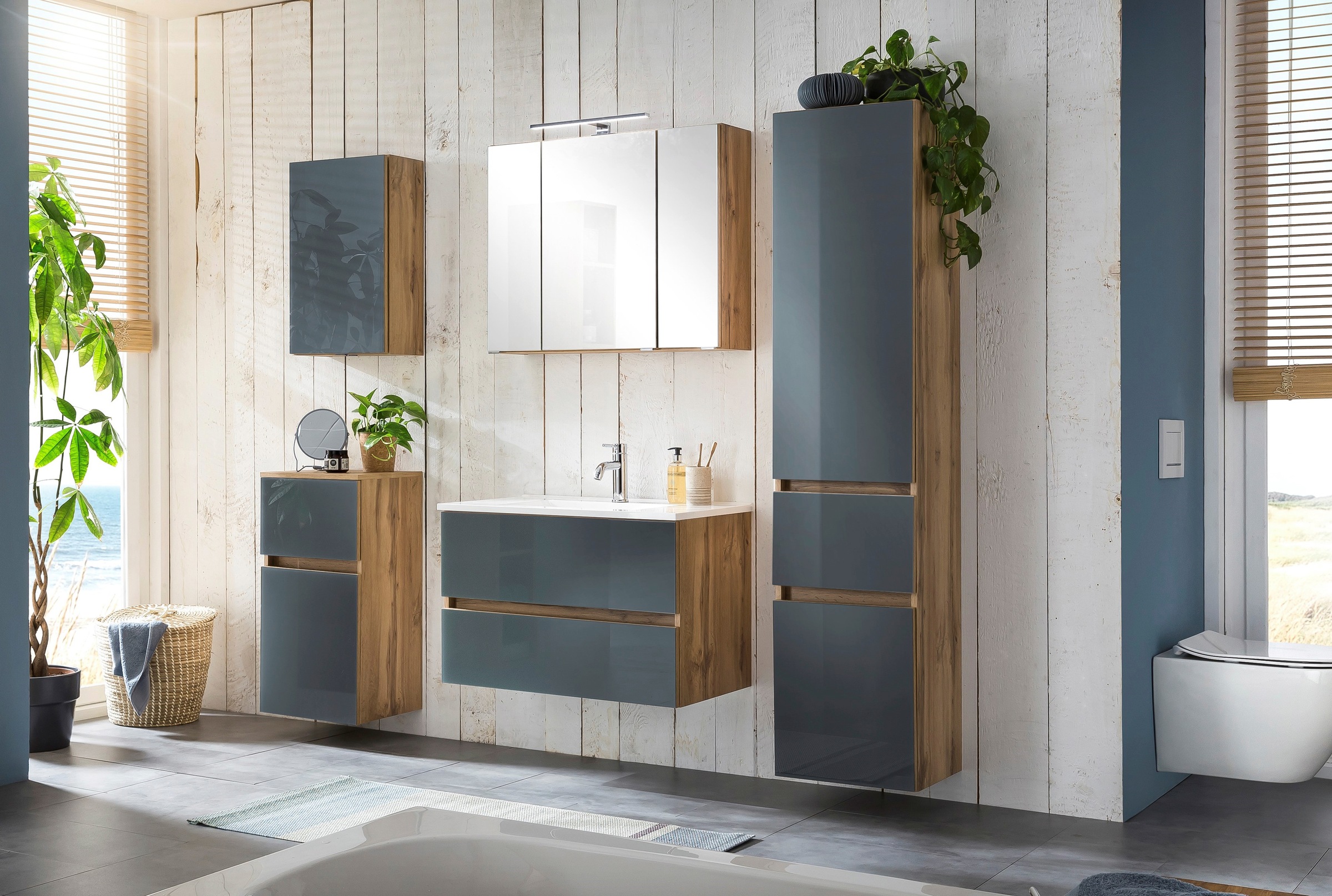 welltime Badezimmer-Set »Horki«, (Set, 5 St.), bestehend aus Waschtisch-Set günstig online kaufen