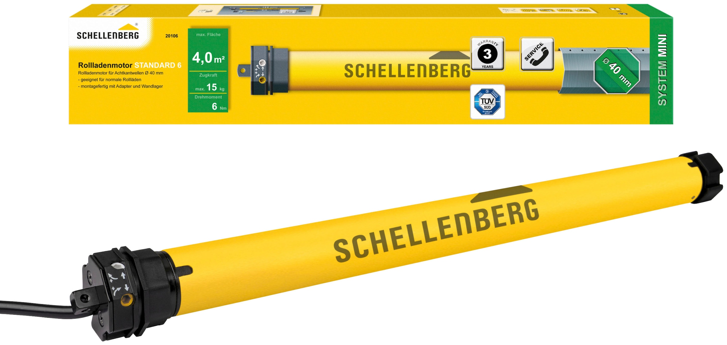 SCHELLENBERG Rollladenmotor »20106 Rohrmotor Mini STANDARD«, 40 mm, Smart H günstig online kaufen